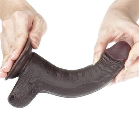 Realistik PenislerYeni Nesil Çift Katmanlı 17,5 cm Realistik Zenci Dildo PenisLilituShop