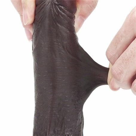 Realistik PenislerYeni Nesil Çift Katmanlı 17,5 cm Realistik Zenci Dildo PenisLilituShop