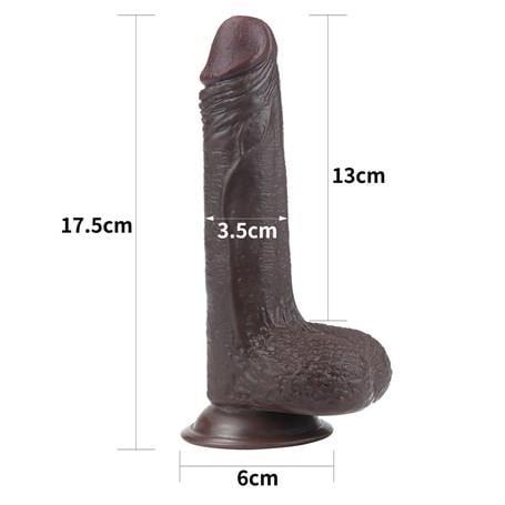 Realistik PenislerYeni Nesil Çift Katmanlı 17,5 cm Realistik Zenci Dildo PenisLilituShop