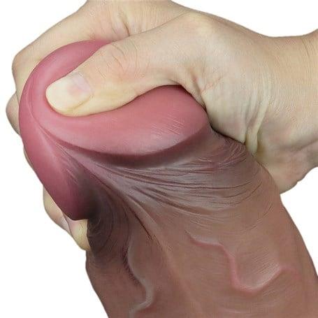 Realistik PenislerYeni Nesil Çift Katmanlı 18,2 cm Realistik Kalın Dildo PenisLilituShop