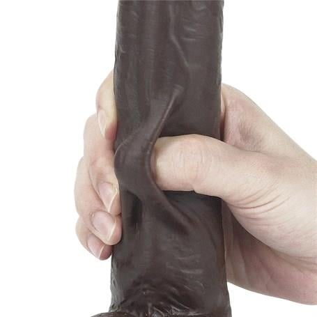 Realistik PenislerYeni Nesil Çift Katmanlı 23 cm Realistik Zenci Dildo PenisLilituShop
