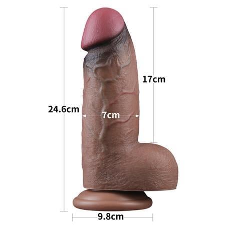 Realistik PenislerYeni Nesil Çift Katmanlı 24,6 cm Realistik Dev Melez Dildo PenisLilituShop