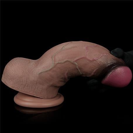 Realistik PenislerYeni Nesil Çift Katmanlı 24,6 cm Realistik Dev Melez Dildo PenisLilituShop