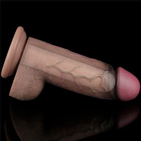 Realistik PenislerYeni Nesil Çift Katmanlı 24,6 cm Realistik Dev Melez Dildo PenisLilituShop