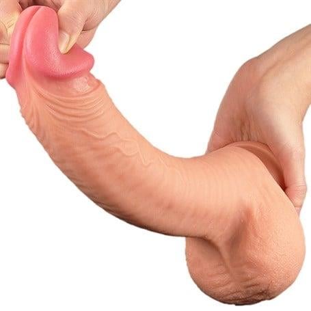 Realistik PenislerYeni Nesil Çift Katmanlı 30,5 cm Realistik Dev Dildo PenisLilituShop