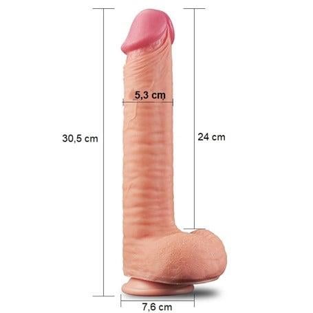 Realistik PenislerYeni Nesil Çift Katmanlı 30,5 cm Realistik Dev Dildo PenisLilituShop