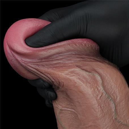 Realistik PenislerYeni Nesil Çift Katmanlı 33 cm Realistik Dev Melez Dildo PenisLilituShop