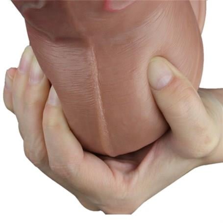 Belden Bağlamalı PenislerYeni Nesil Çift Katmanlı Belden Bağlamalı 18,2 cm Realistik Kalın Dildo PenisLilituShop