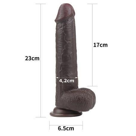 Belden Bağlamalı PenislerYeni Nesil Çift Katmanlı Belden Bağlamalı 23 cm Realistik Zenci Dildo PenisLilituShop