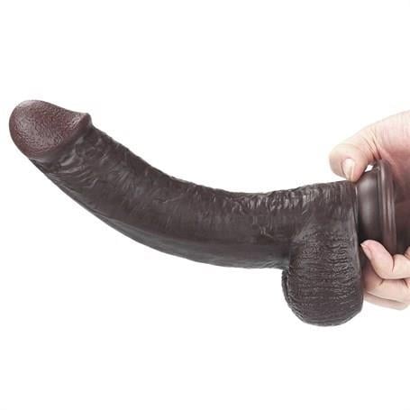 Belden Bağlamalı PenislerYeni Nesil Çift Katmanlı Belden Bağlamalı 23 cm Realistik Zenci Dildo PenisLilituShop