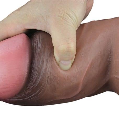 Belden Bağlamalı PenislerYeni Nesil Çift Katmanlı Belden Bağlamalı 18,2 cm Realistik Kalın Dildo PenisLilituShop