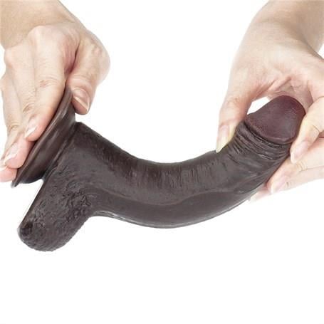Belden Bağlamalı PenislerYeni Nesil Çift Katmanlı Belden Bağlamalı 17,5 cm Realistik Zenci Dildo PenisLilituShop