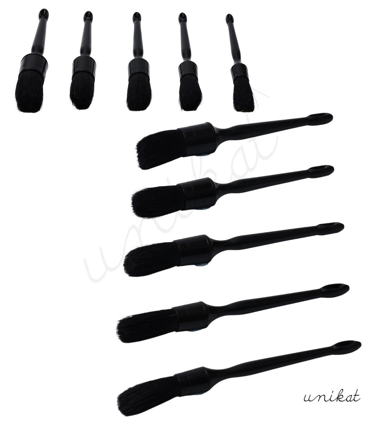 BAYİ ÜRÜNÜ 5'li Siyah Renk Farklı Boylarda Detay Temizlik Fırçası - piano black