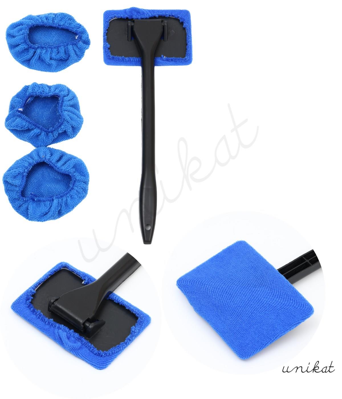 BAYİ ÜRÜNÜ Mikrofiber Bez Cam Temizleme Aparatı 3 Adet Yedek Başlıklı 