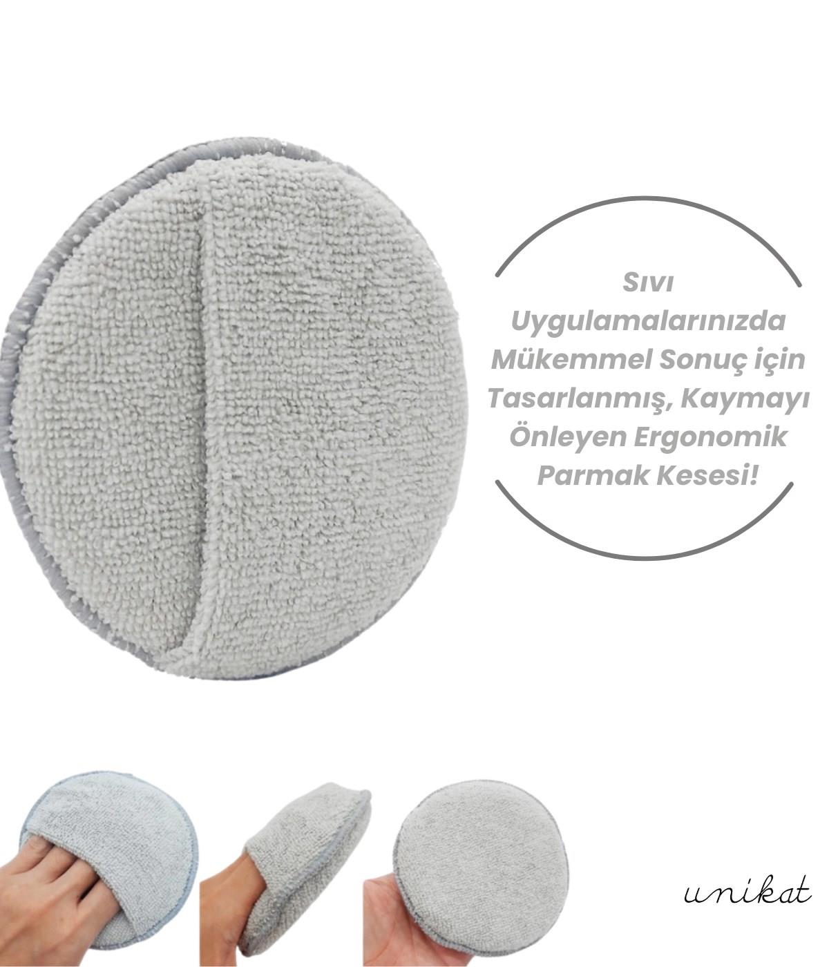 BAYİ ÜRÜNÜ Mikrofiber Wax Pedi Pasta Cila ve Torpido Parlatma Temizleme Aplikatörü Gri 1 Adet
