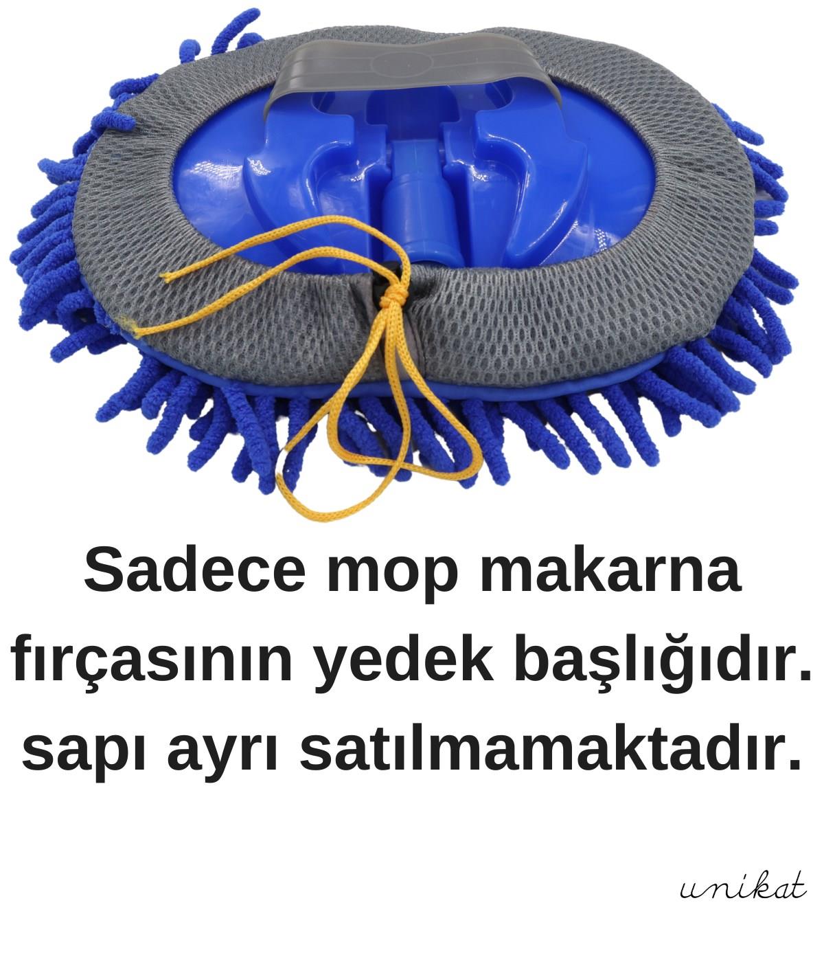 BAYİ ÜRÜNÜ Teleskopik Mikrofiber Araç Yıkama Fırçası Yedek Mop Başlığı Mavi 1 Adet