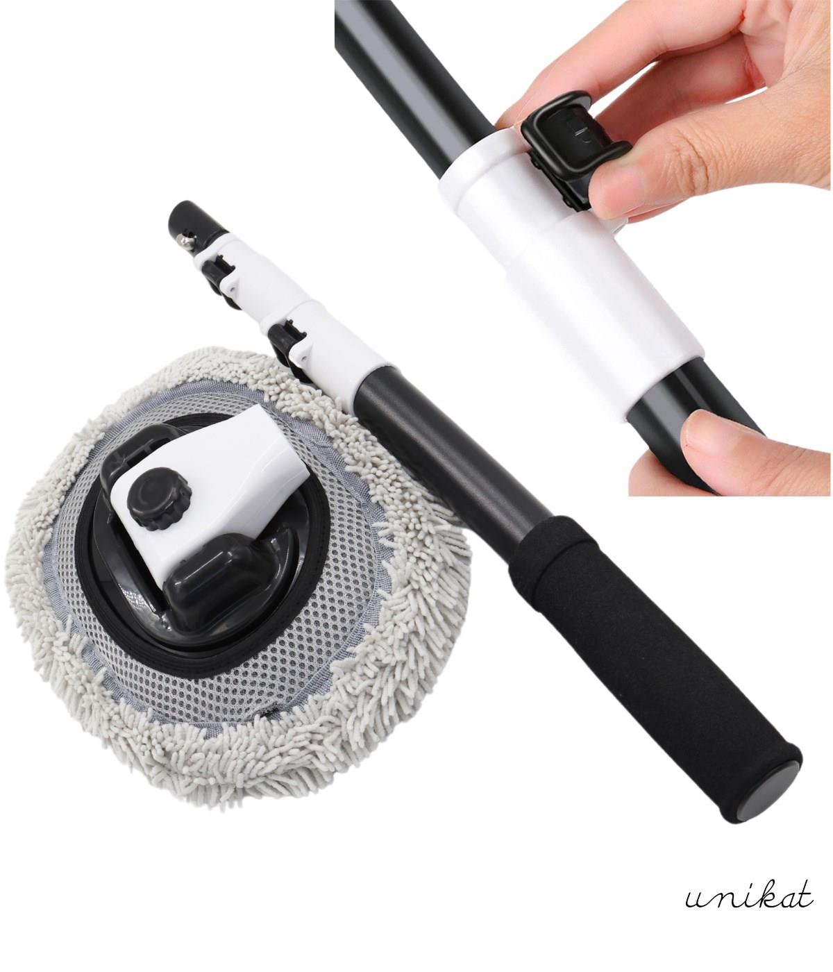 BAYİ ÜRÜNÜ Ultra Yumuşak Premium Mikrofiber Ufak Makarna Başlıklı Teleskopik Araç Yıkama Mopu 1 Adet
