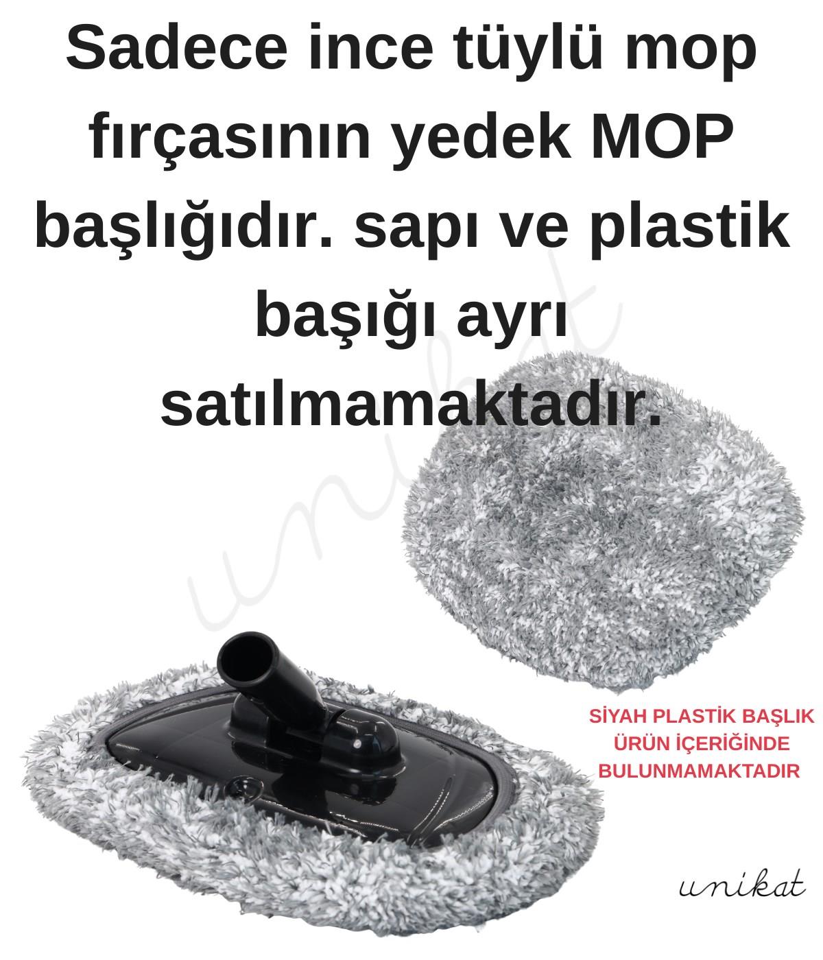 BAYİ ÜRÜNÜ YEDEK BAŞLIK 1 Adet - Unikat Özel Teleskopik Saplı İnce Tüylü Araç Temizlik Mop