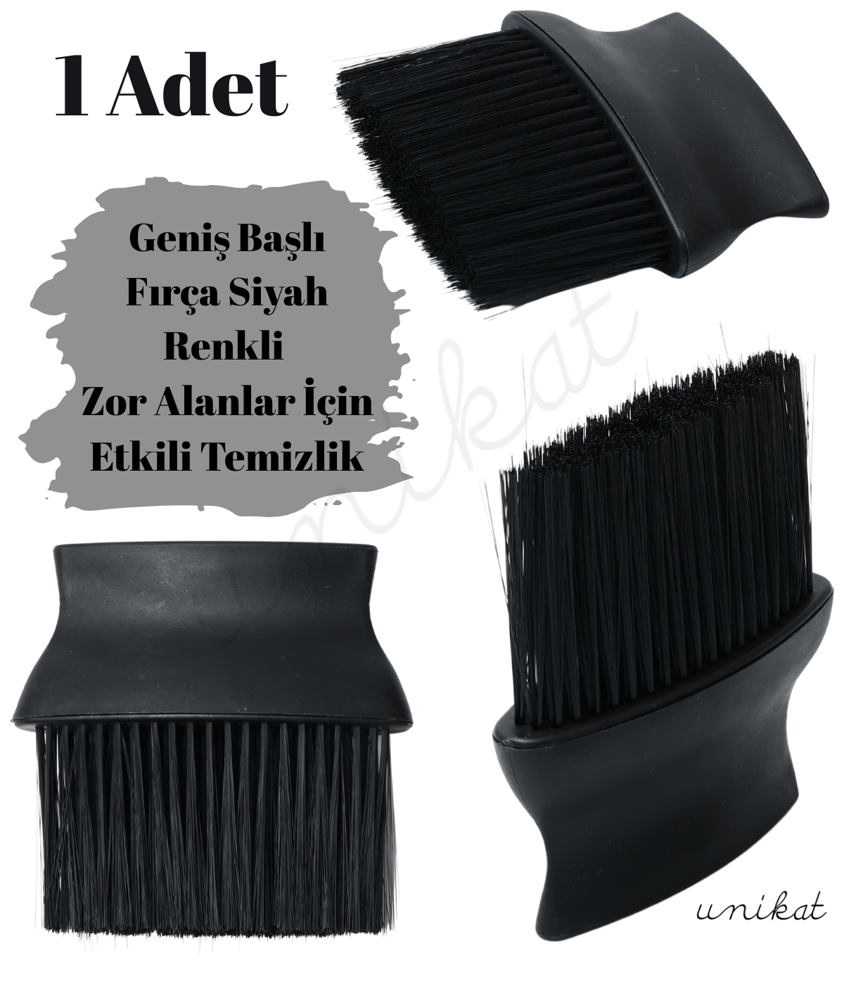 Geniş Başlı Fırça Siyah Renkli Zor Alanlar İçin Etkili Temizlik Toz Alma
