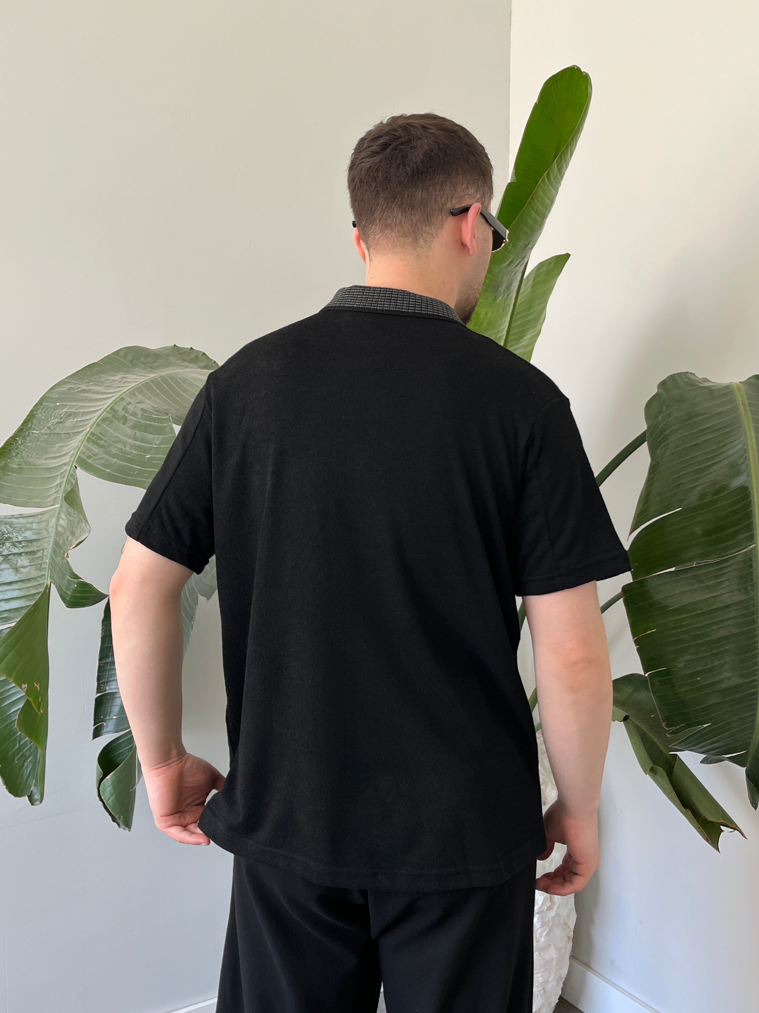 Basic Polo Yaka Siyah   Tişört 