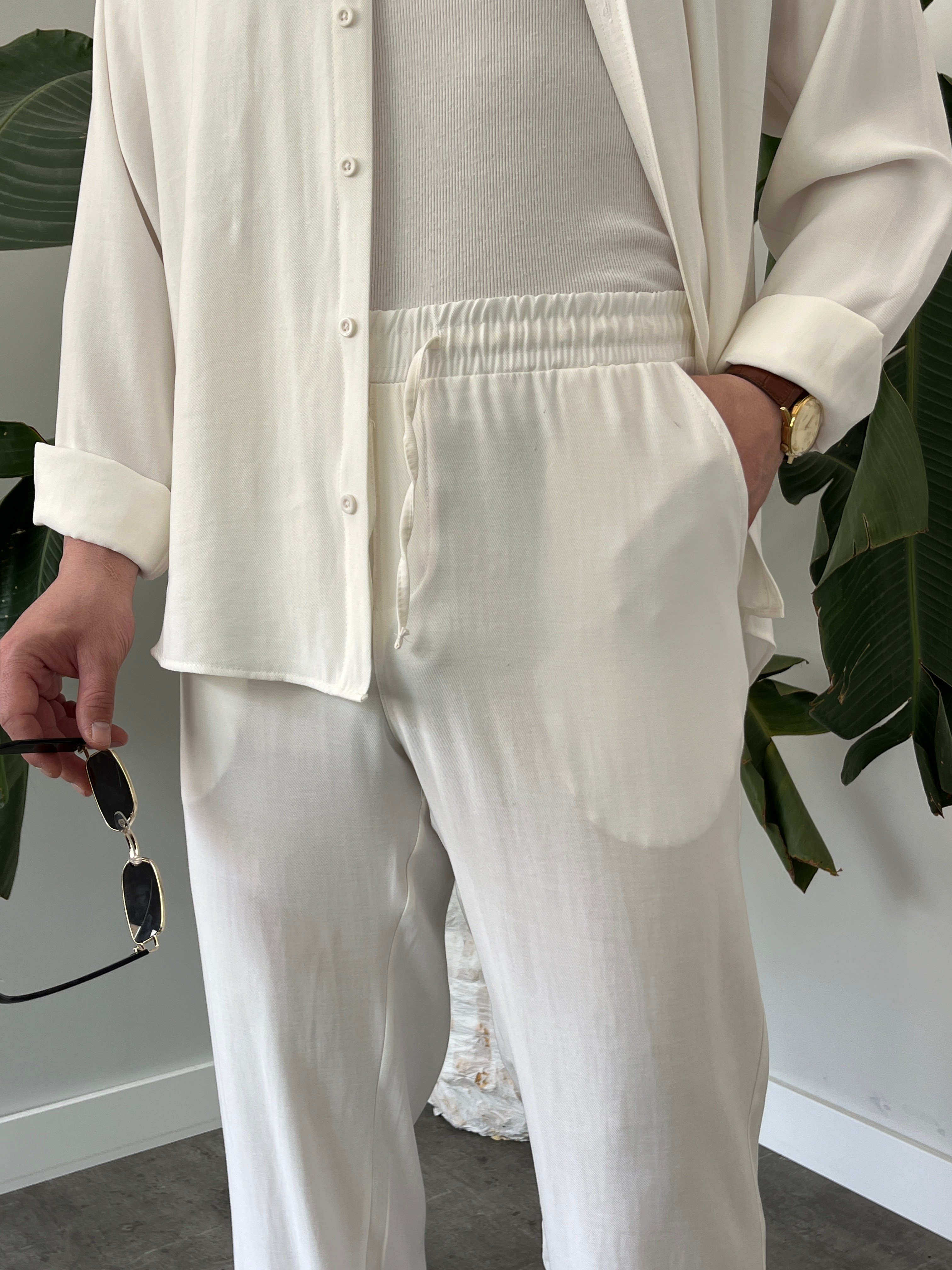 Ekru Premium Modal Oversize Takım