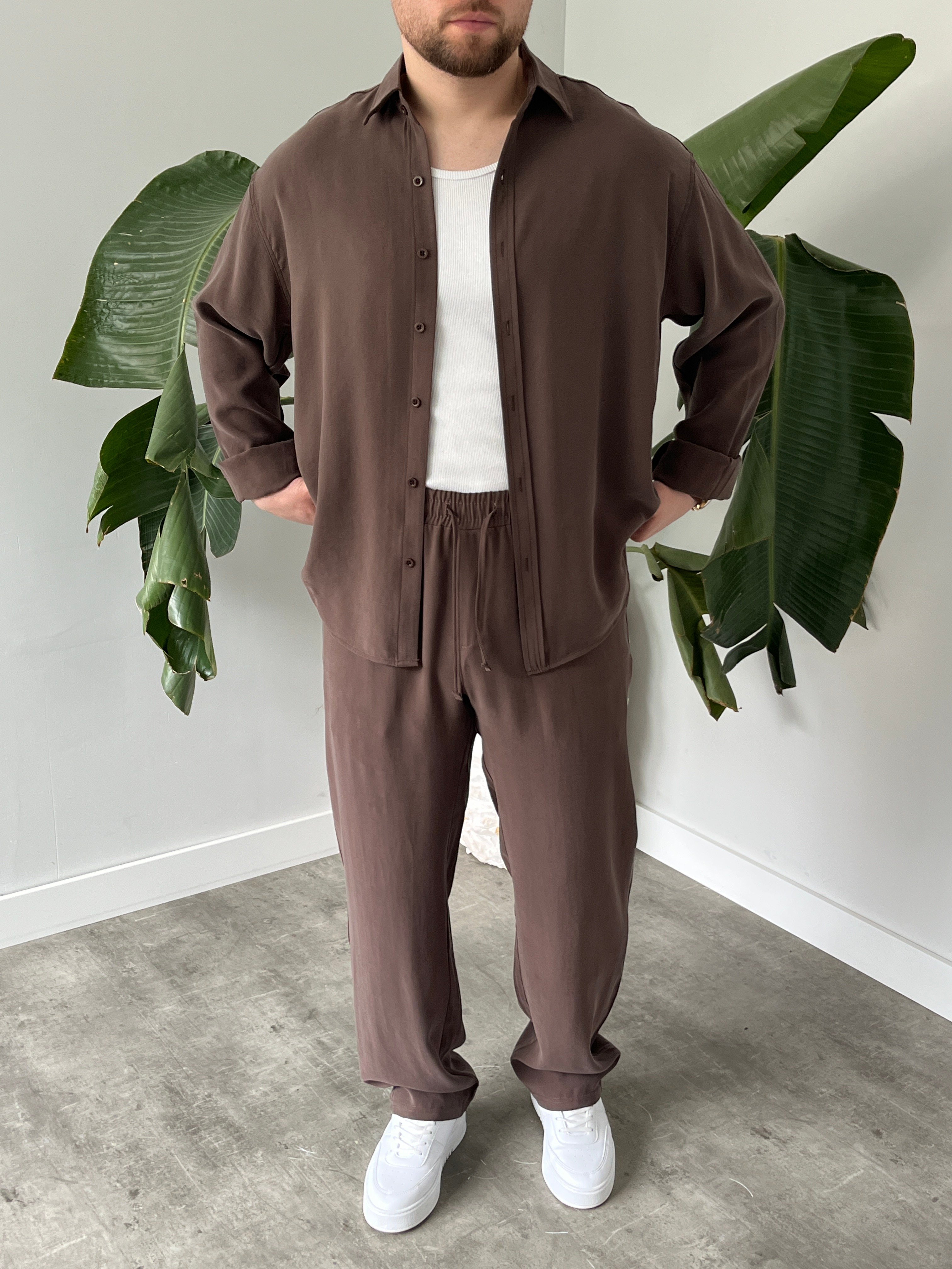 Kahverengi Premium Modal Oversize Takım