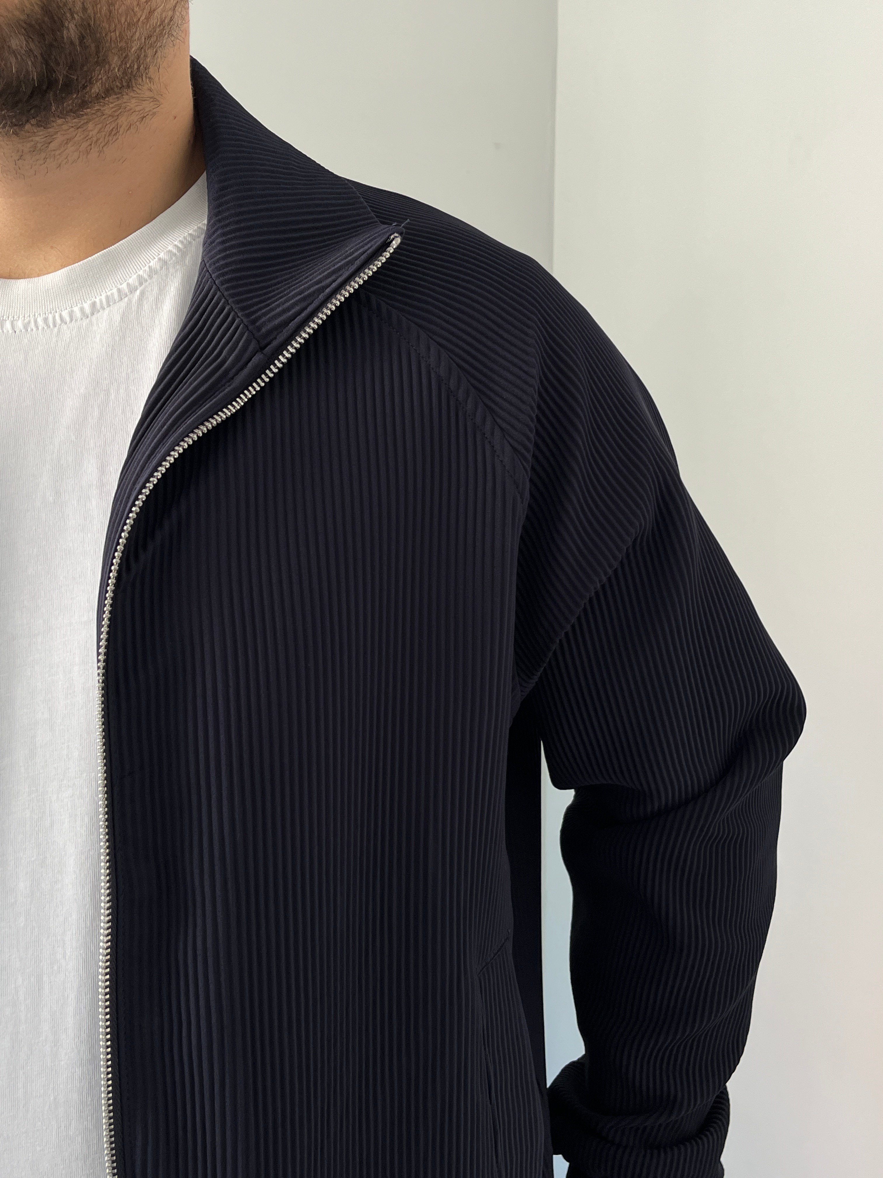 Oversize Fitilli Ceket Pantolon Lacivert