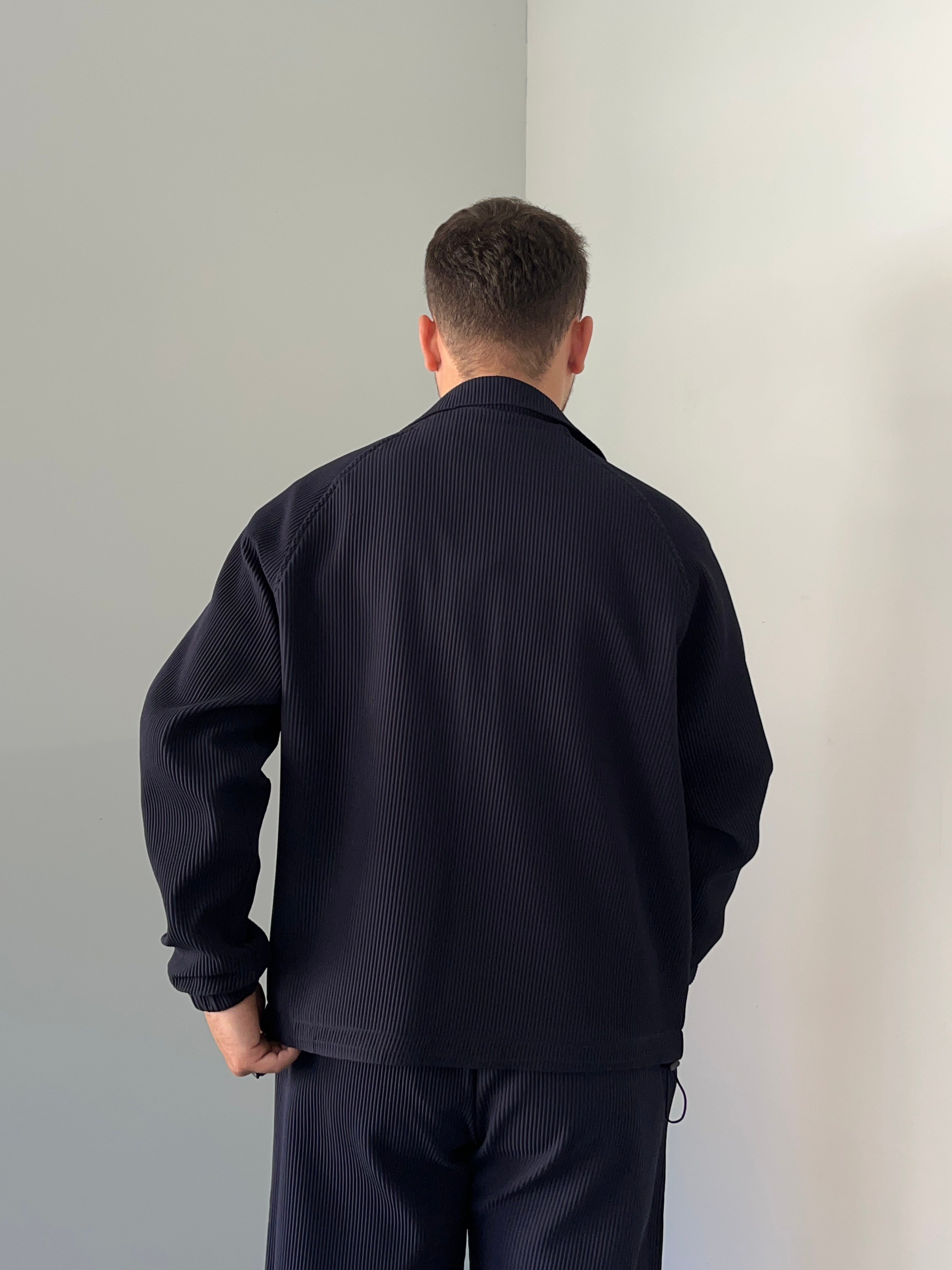 Oversize Fitilli Ceket Pantolon Lacivert