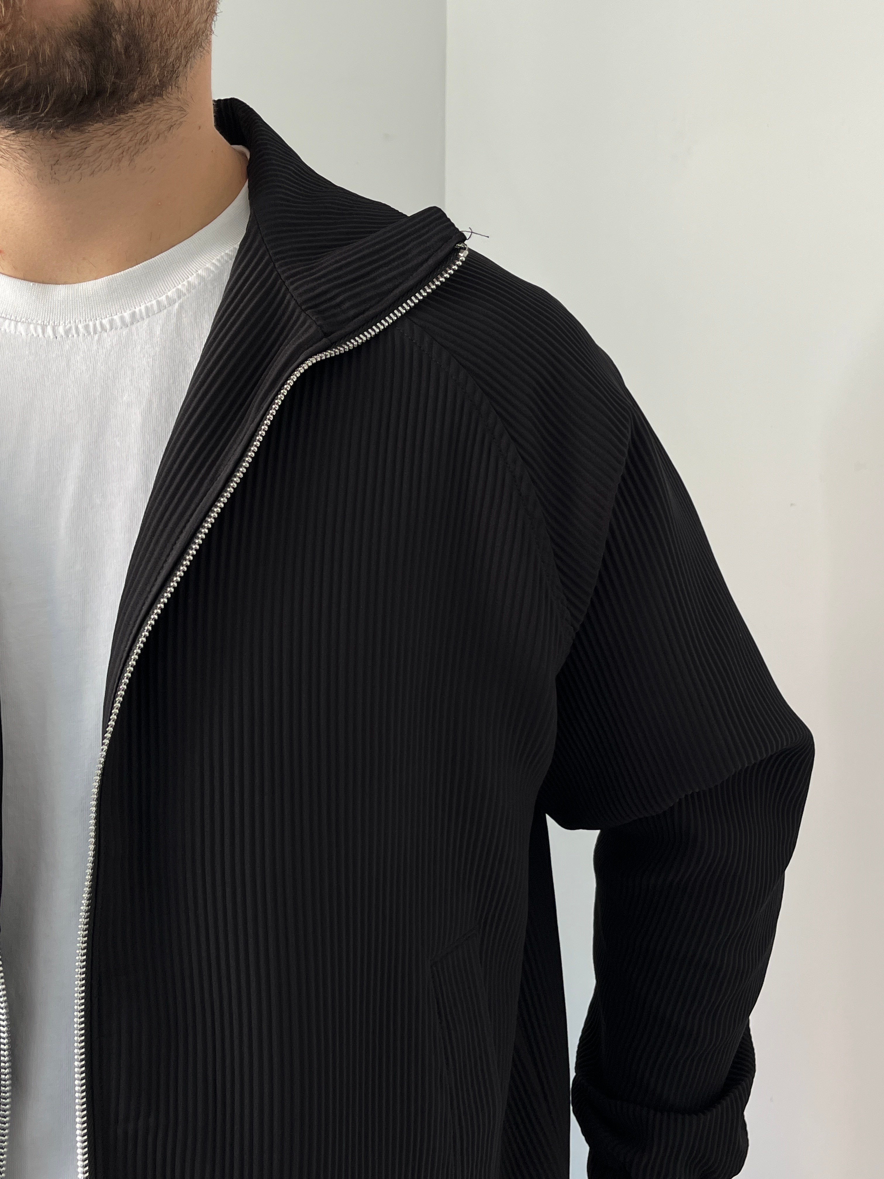 Oversize Fitilli Ceket Pantolon Siyah