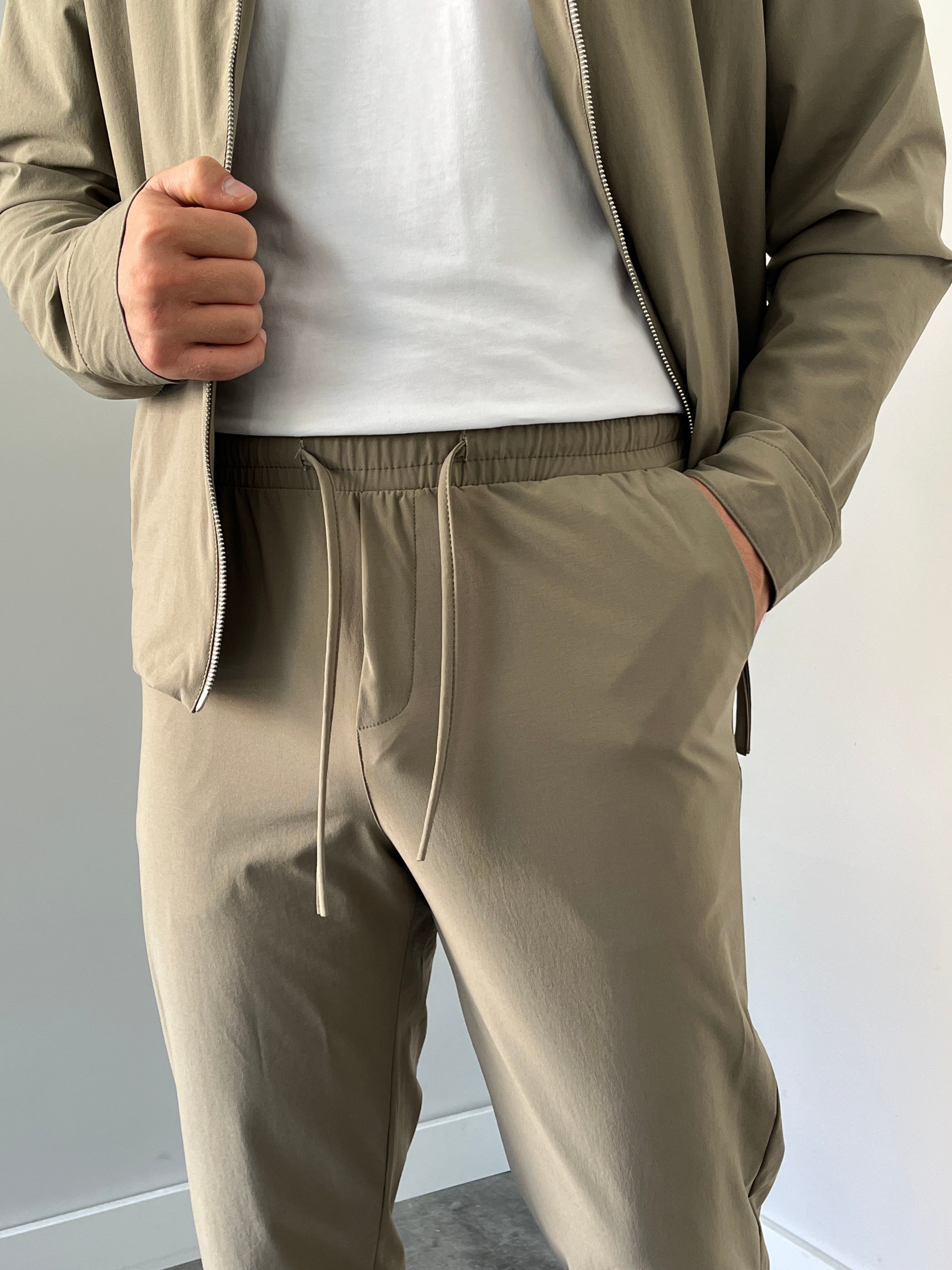 Paraşüt Kumaş  Ceket Pantolon Haki Yeşil