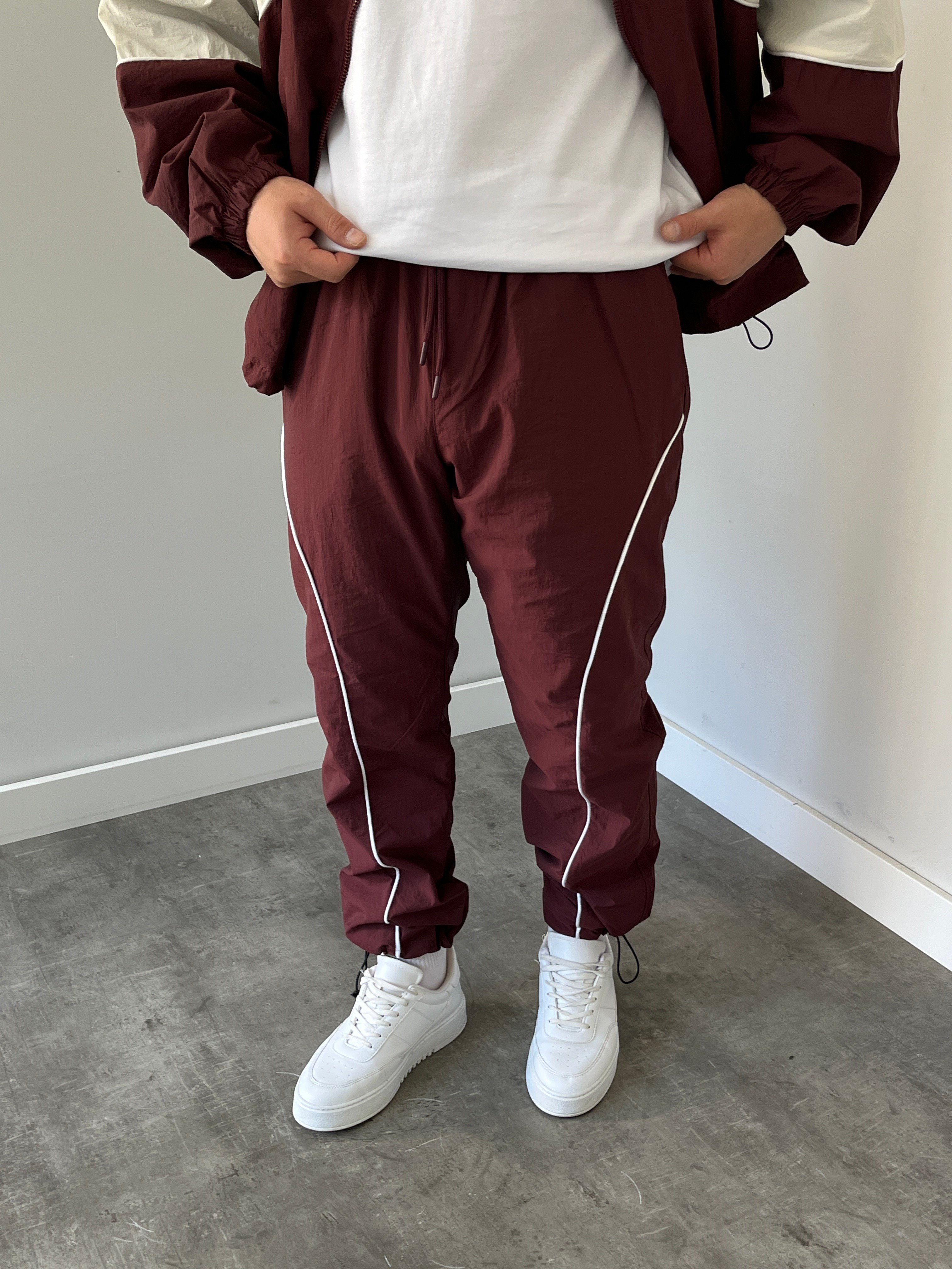 Paraşüt Kumaş Eşofman Takımı Bordo