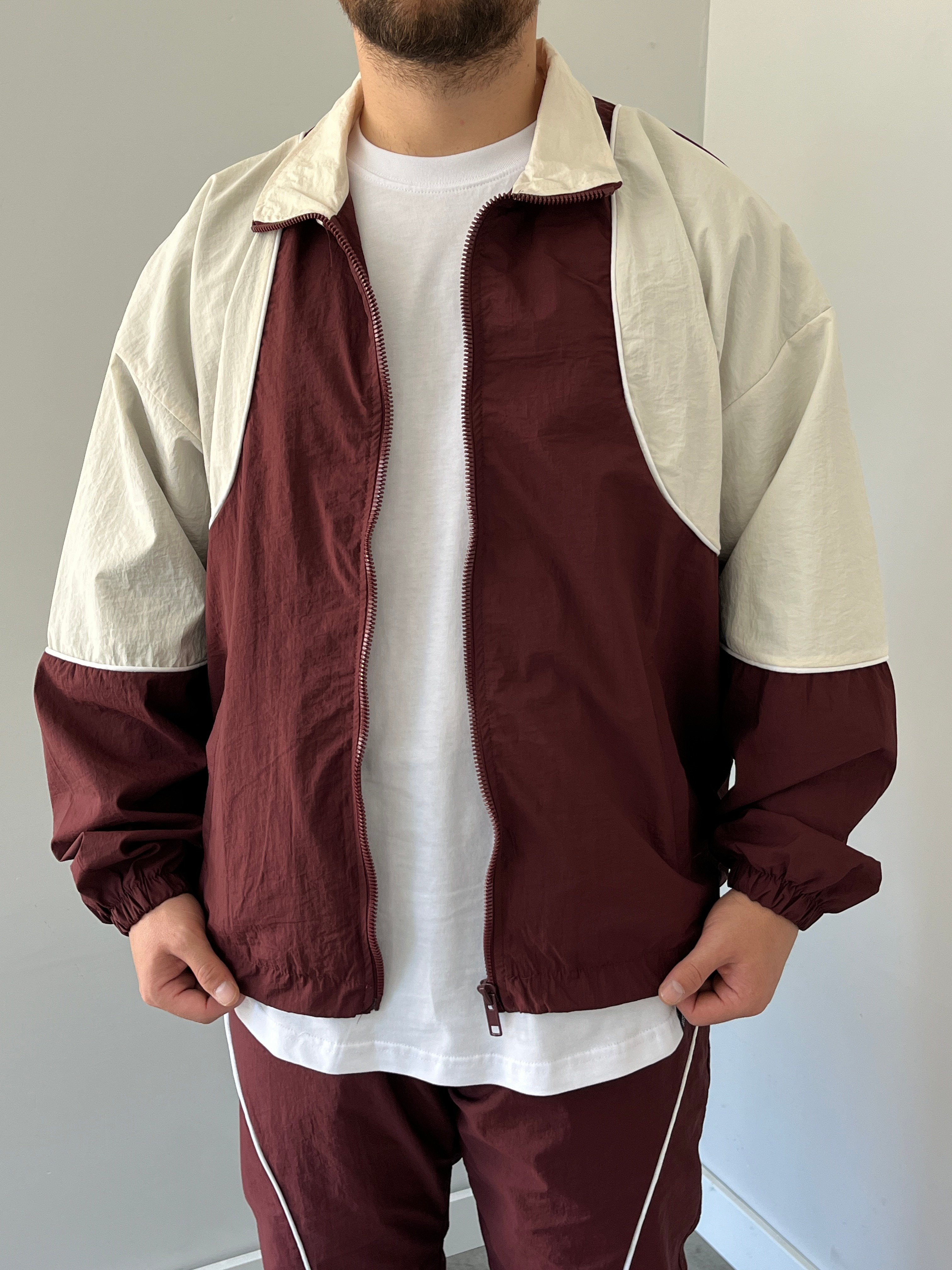 Paraşüt Kumaş Eşofman Takımı Bordo