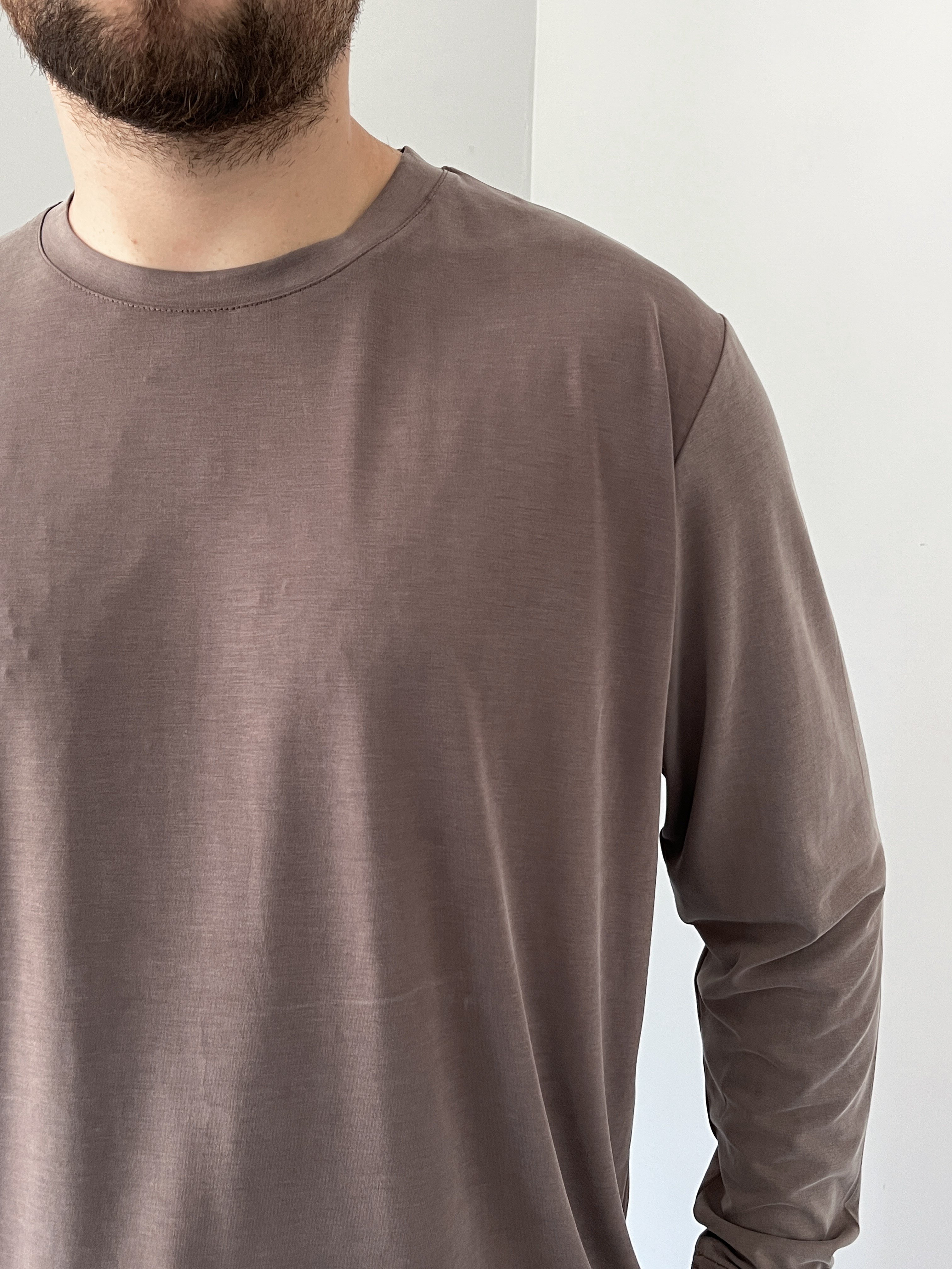 Premium Yıkamalı Oysho Kumaş Sweat Kahverengi