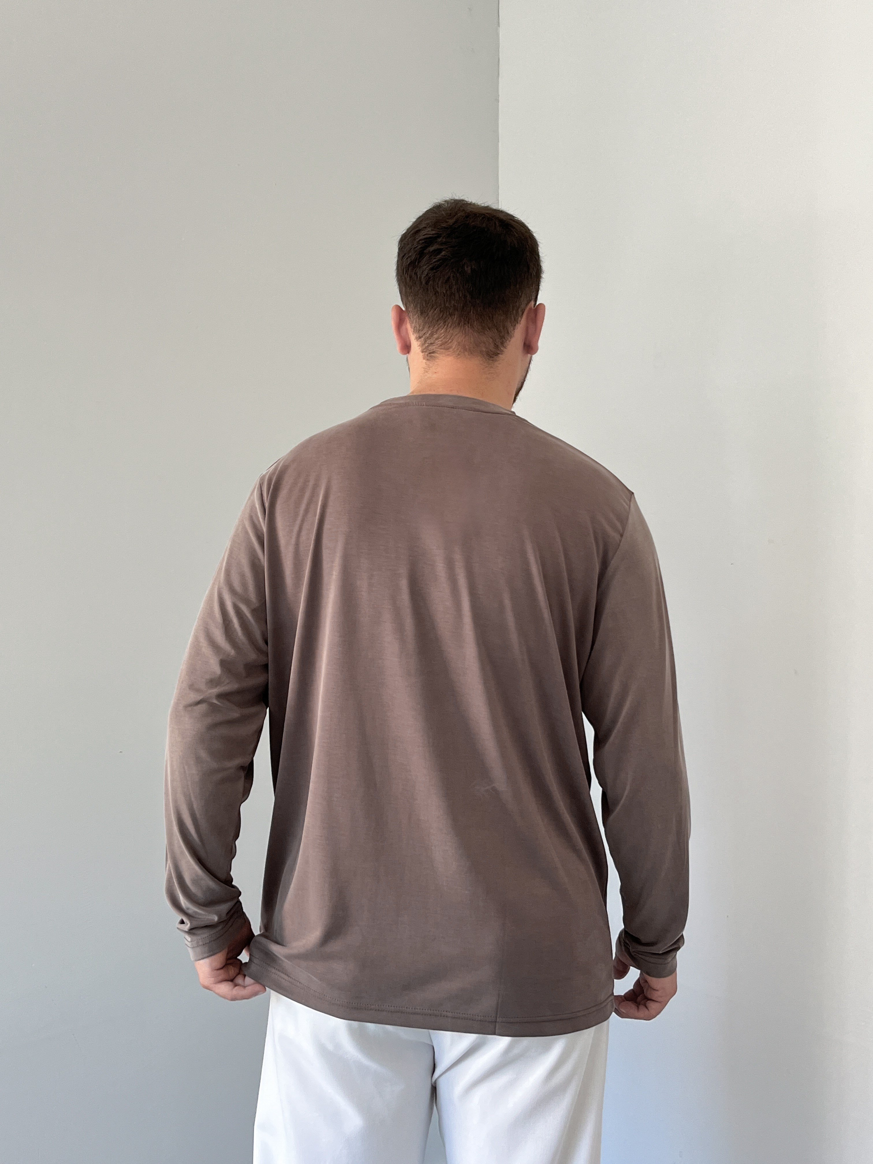 Premium Yıkamalı Oysho Kumaş Sweat Kahverengi
