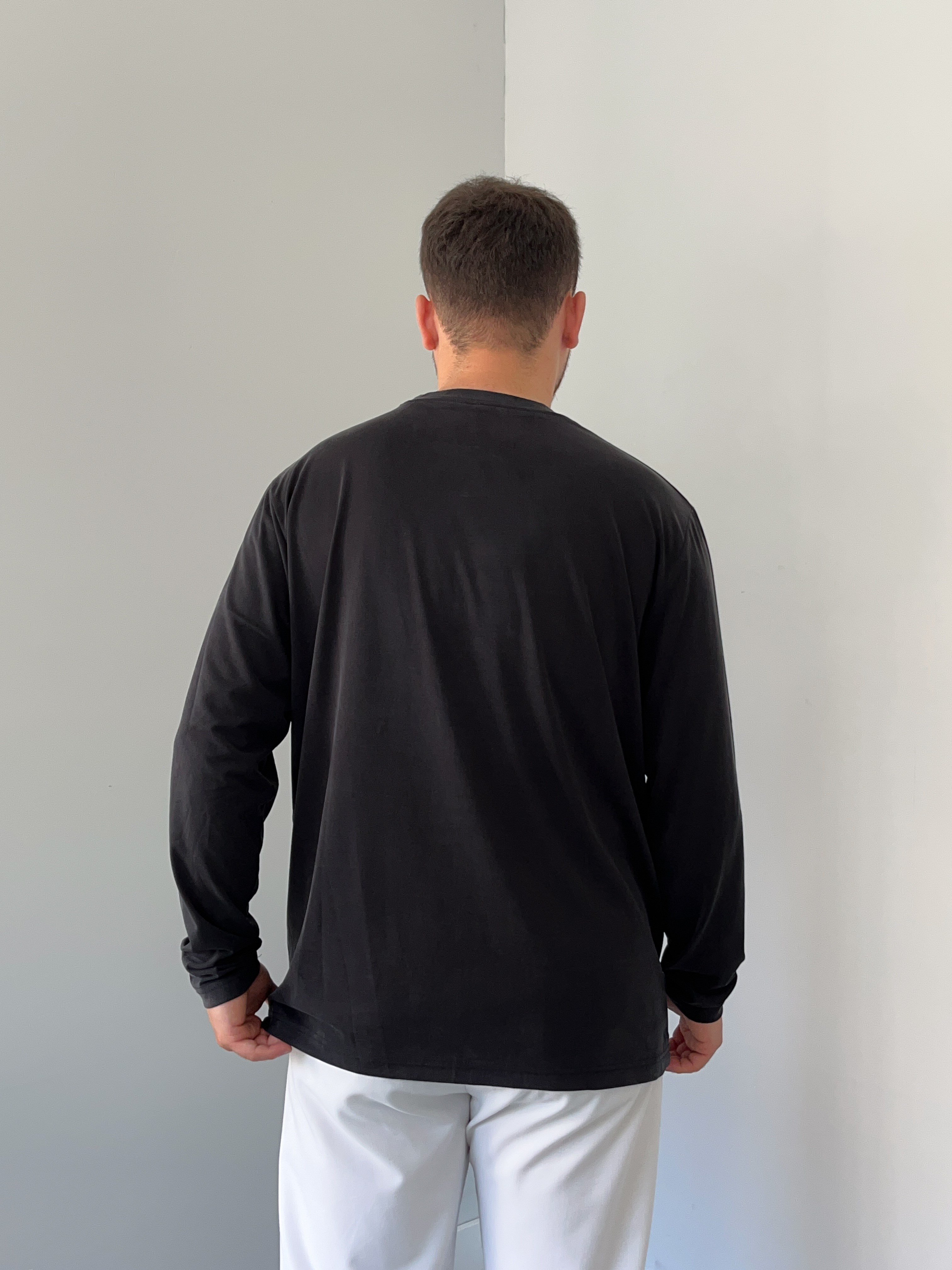 Premium Yıkamalı Oysho Kumaş Sweat Siyah