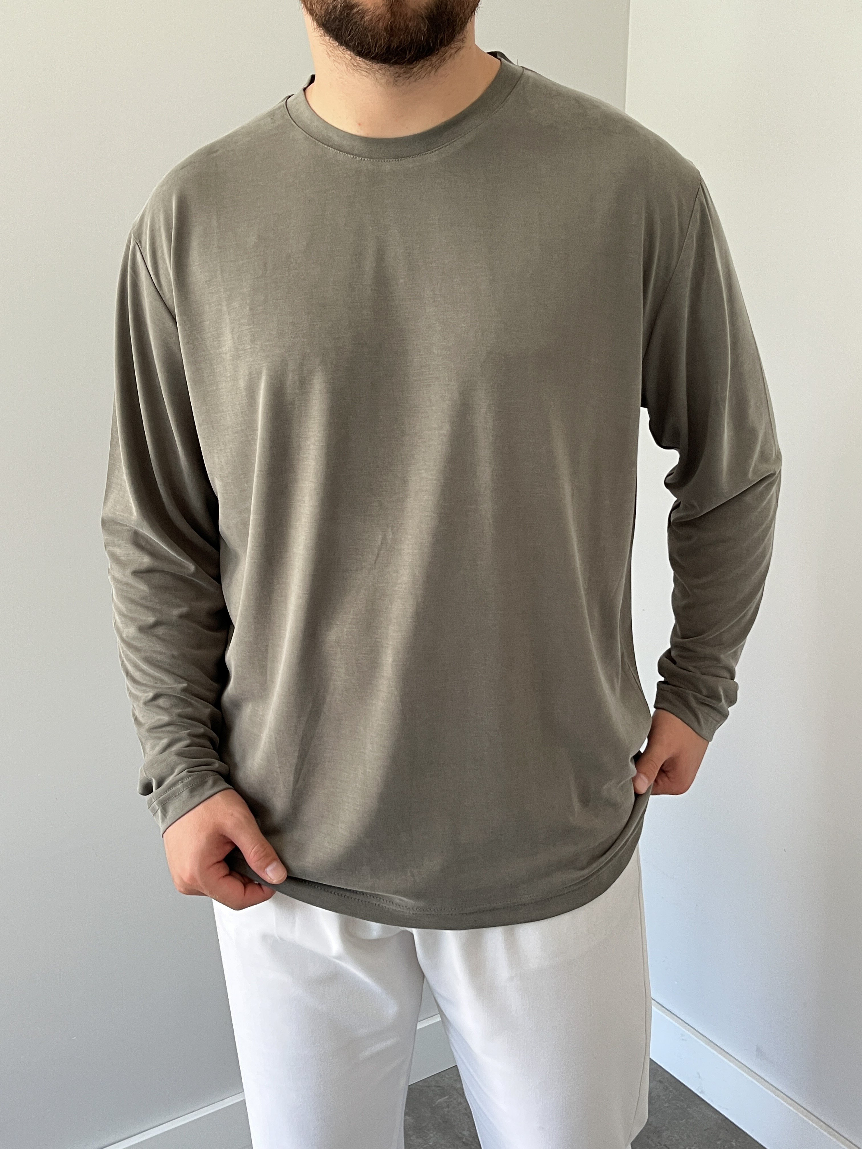 Premium Yıkamalı Oysho Kumaş Sweat Yeşil
