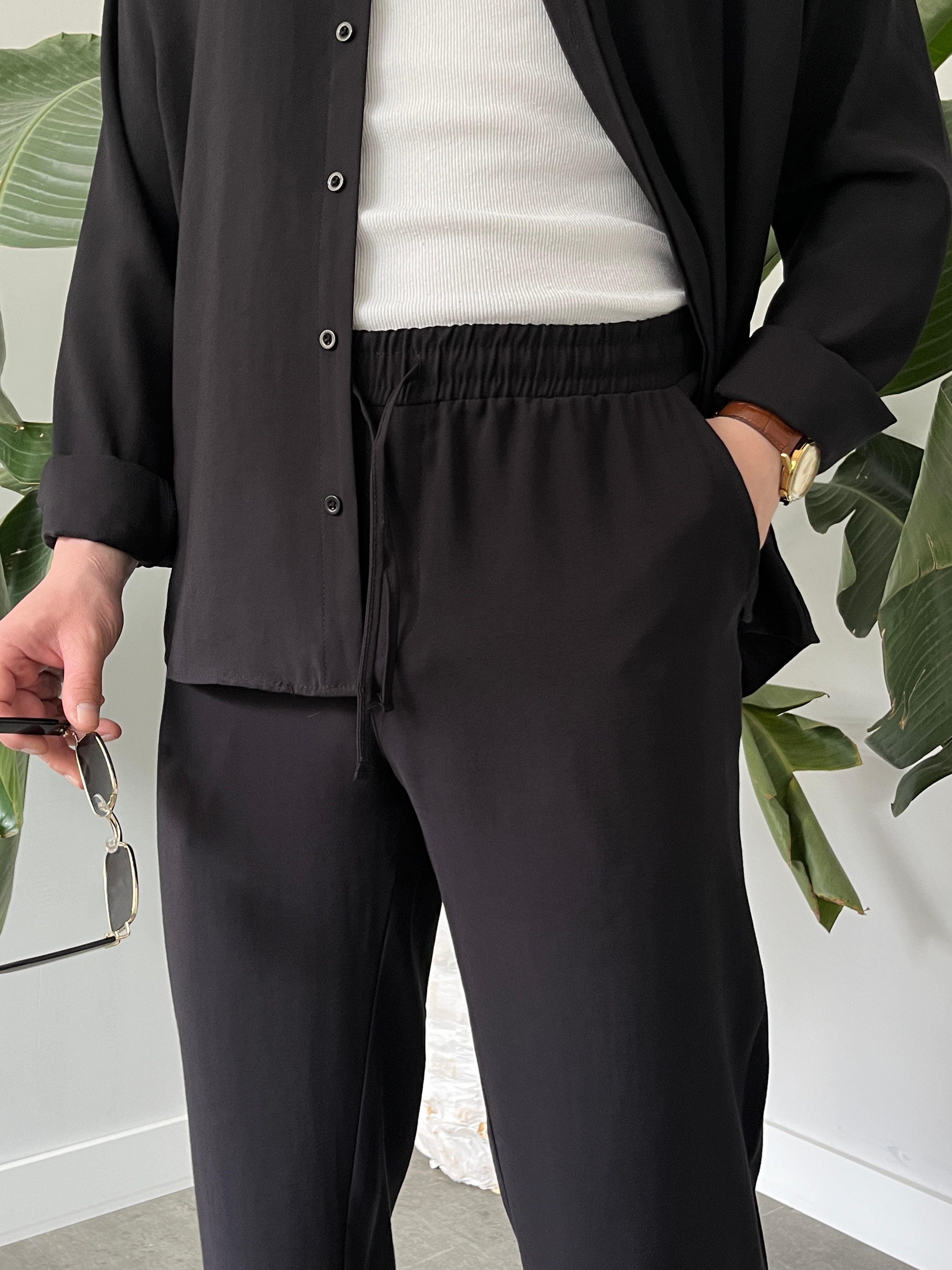 Siyah Premium Modal Oversize Takım