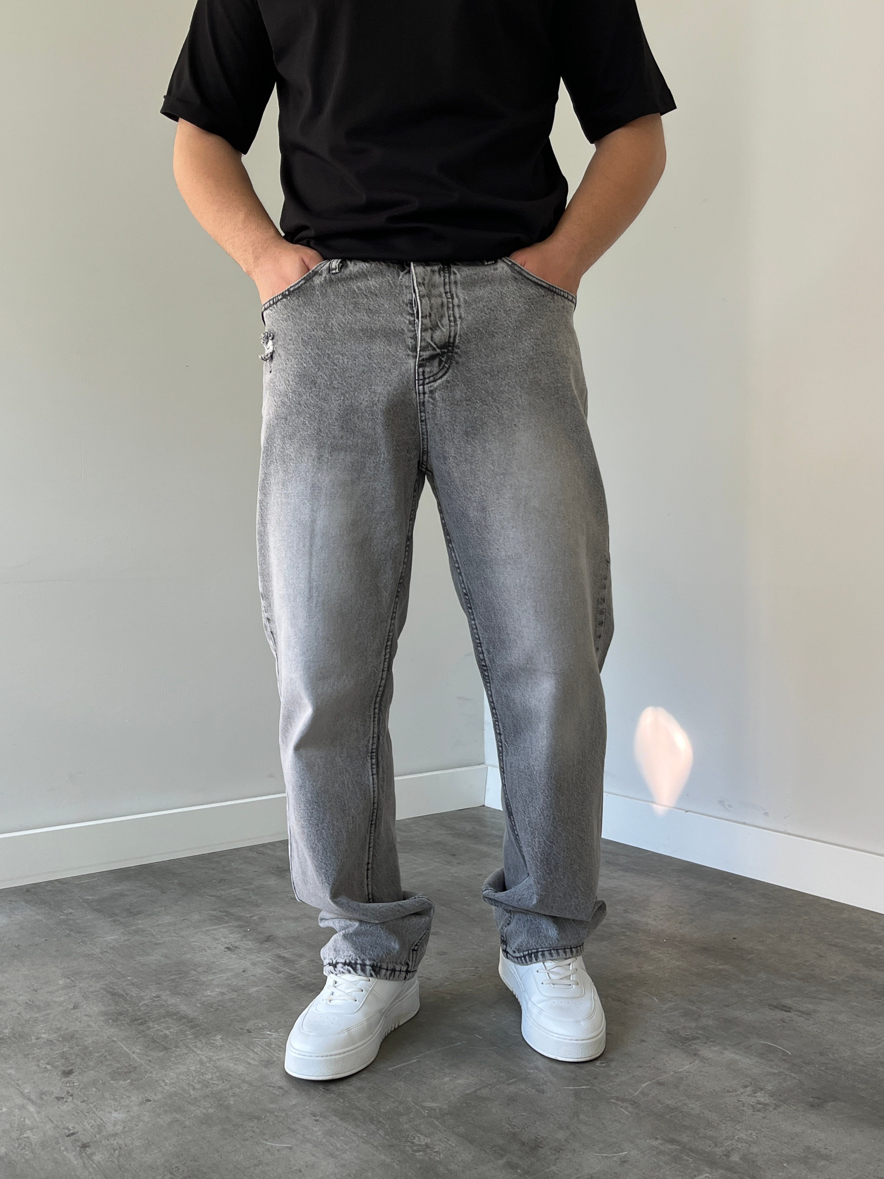 We 11 Baggy Jean Açık Gri 