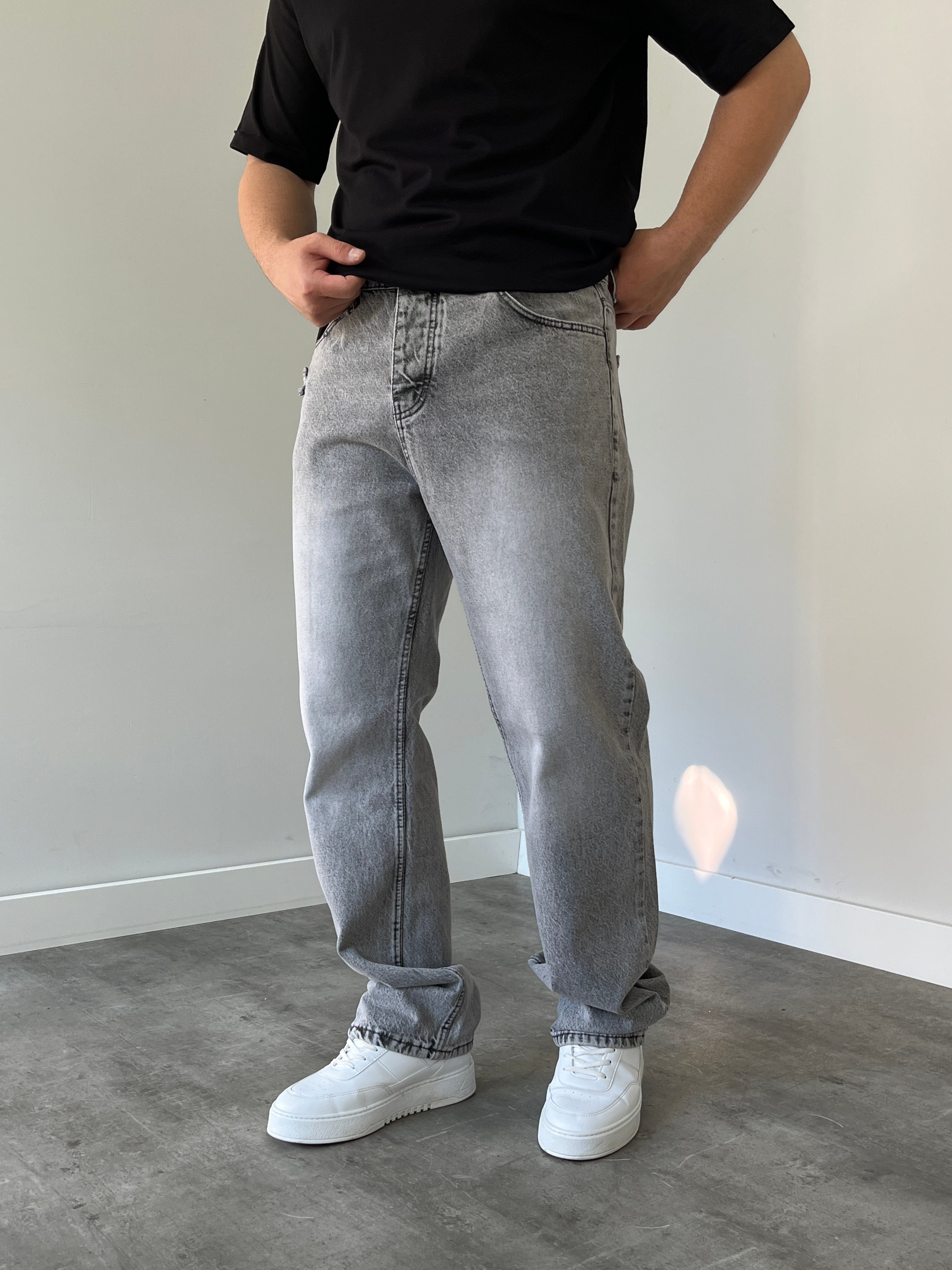 We 11 Baggy Jean Açık Gri 
