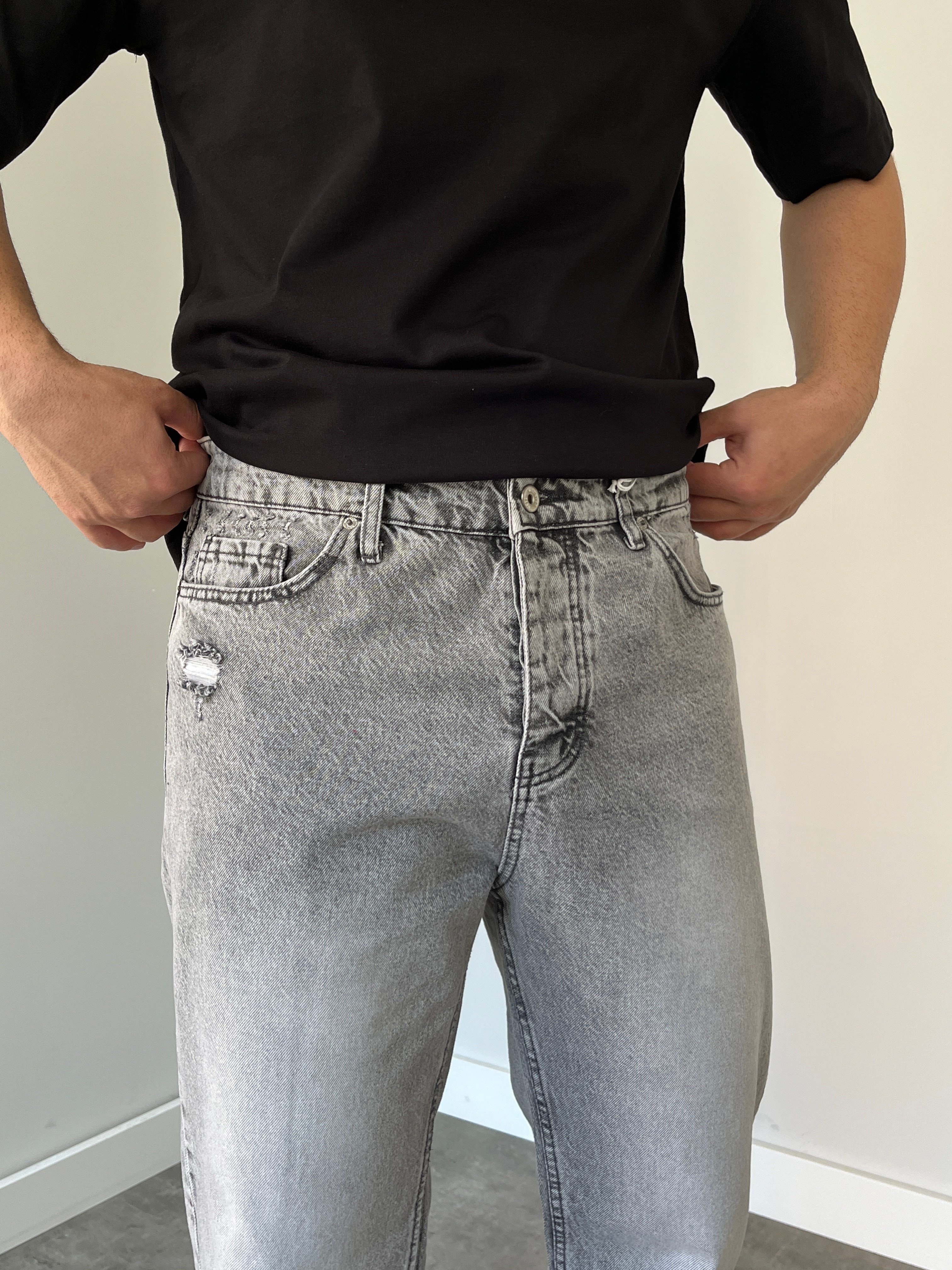 We 11 Baggy Jean Açık Gri 