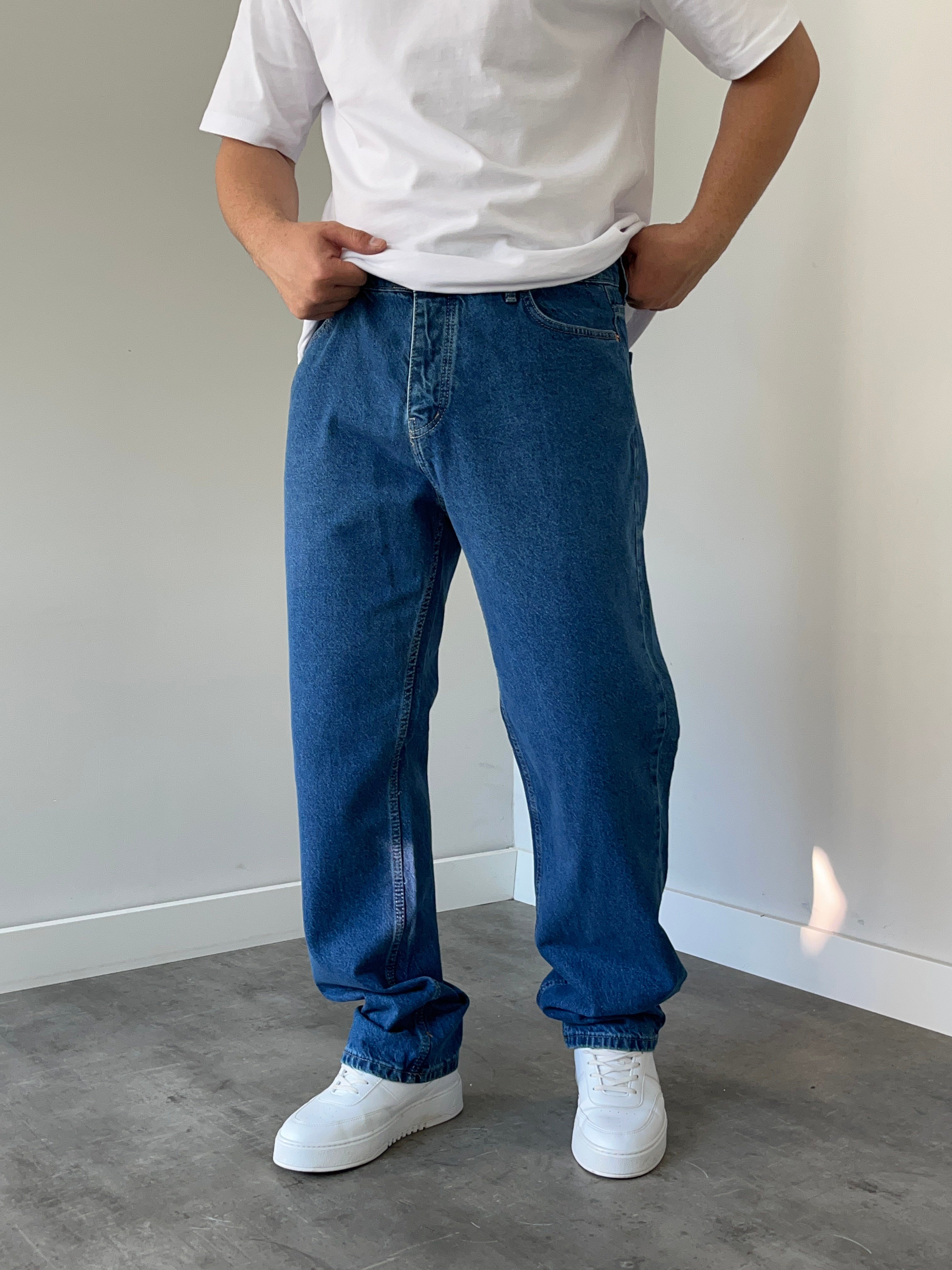 We 11 Baggy Jean Koyu Mavi