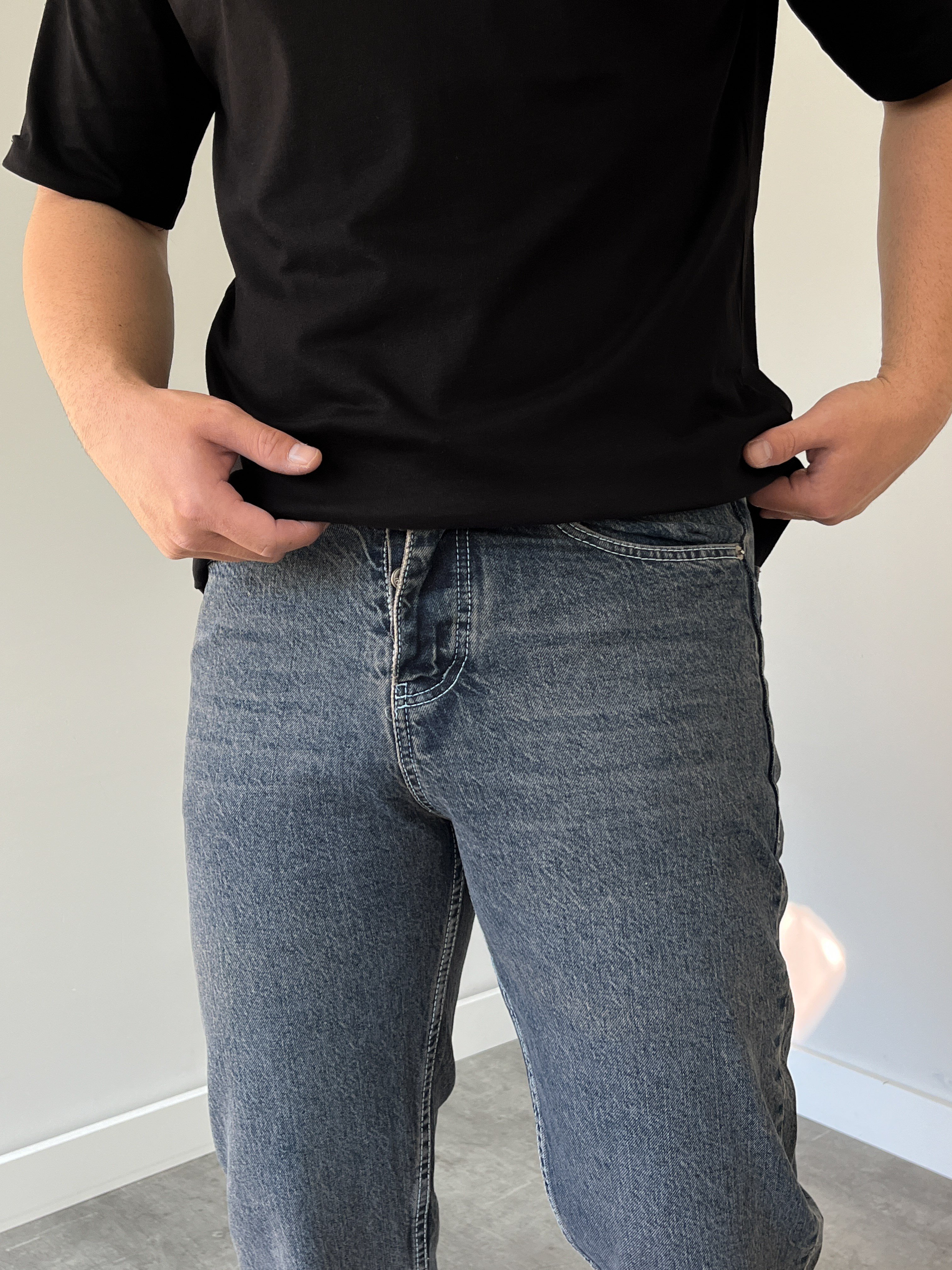 We 11 Baggy Jean Yıkamalı Antrasit