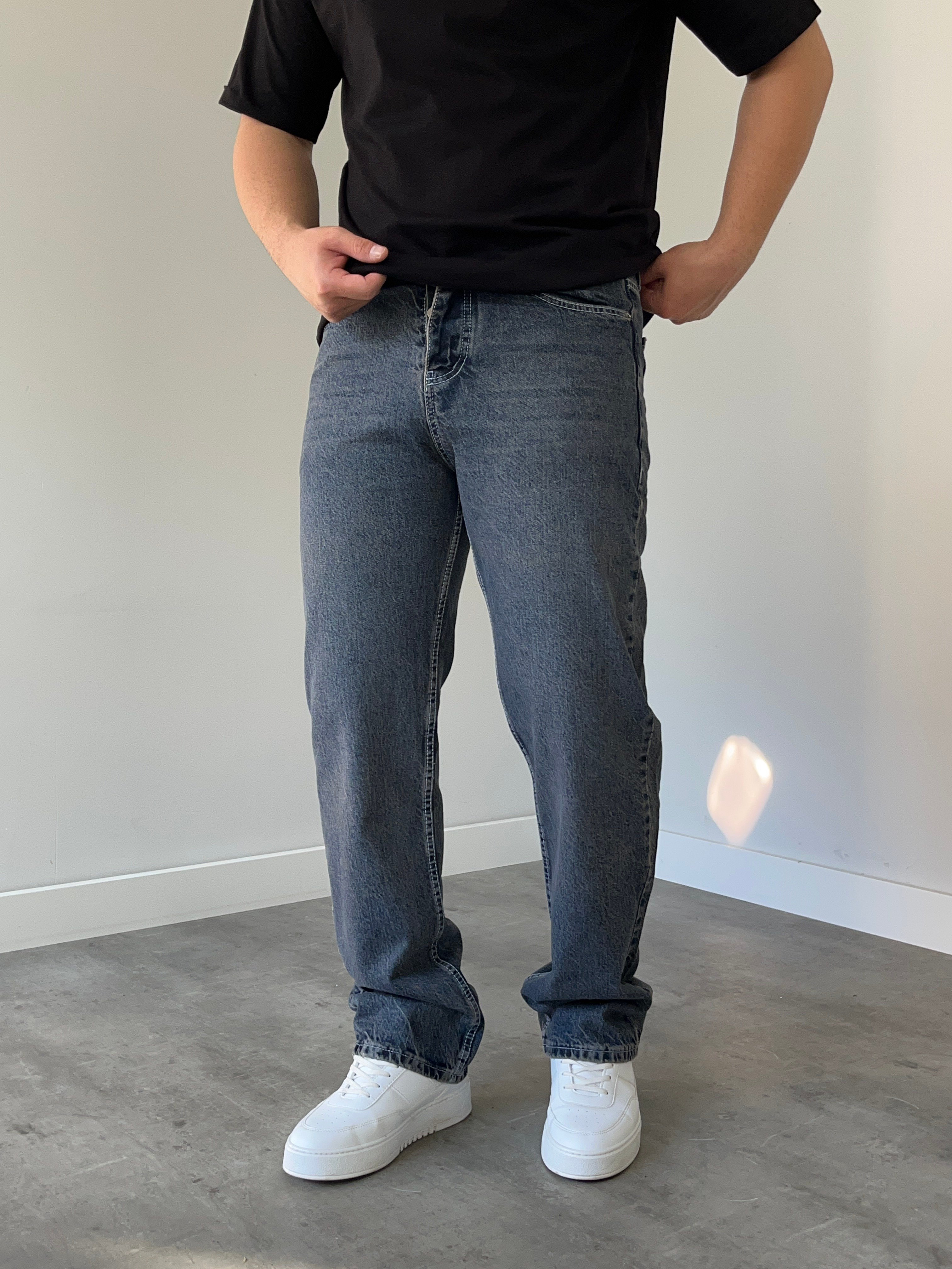 We 11 Baggy Jean Yıkamalı Antrasit