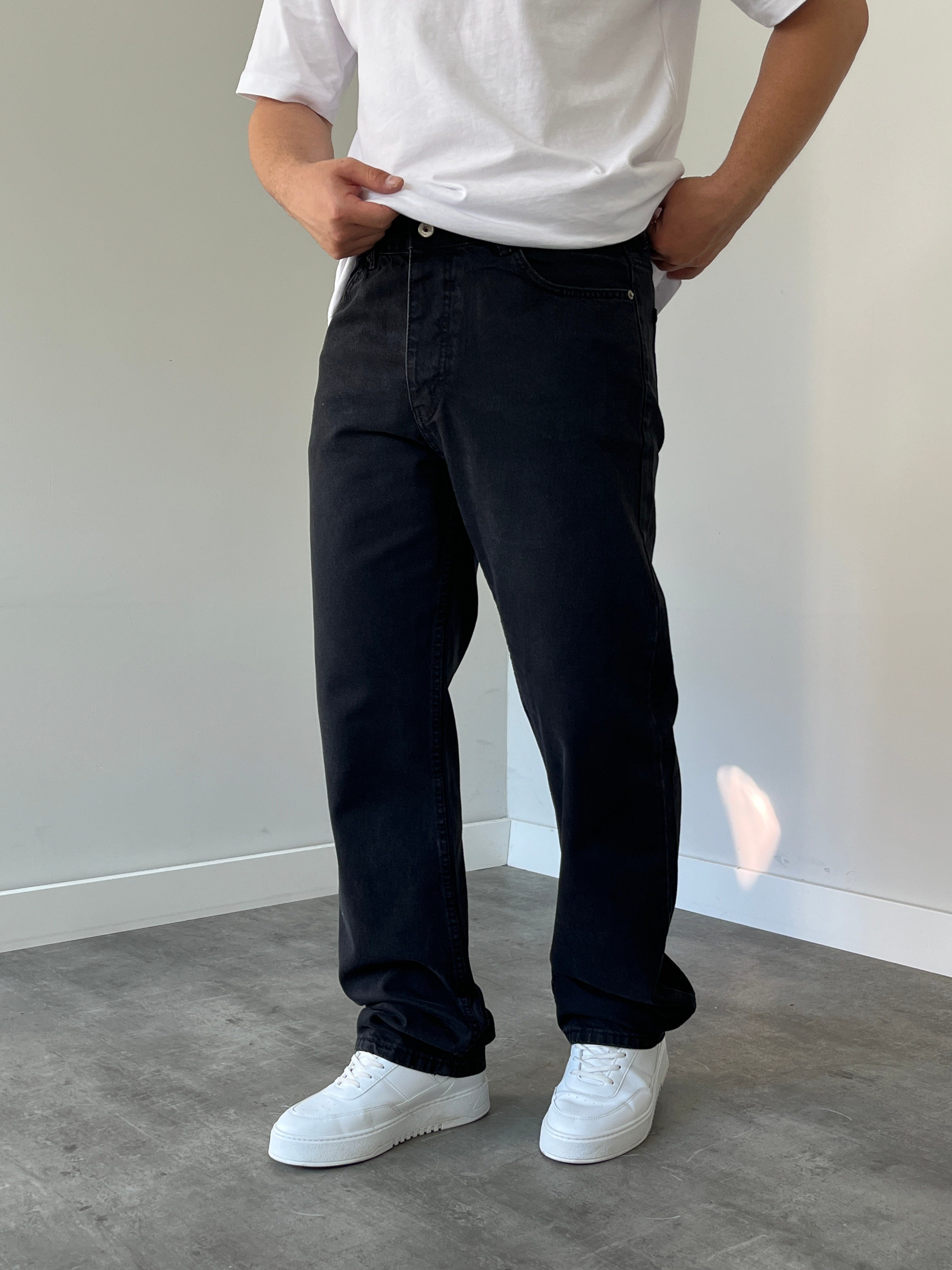 We 11 Baggy Jean Yıkamalı Siyah