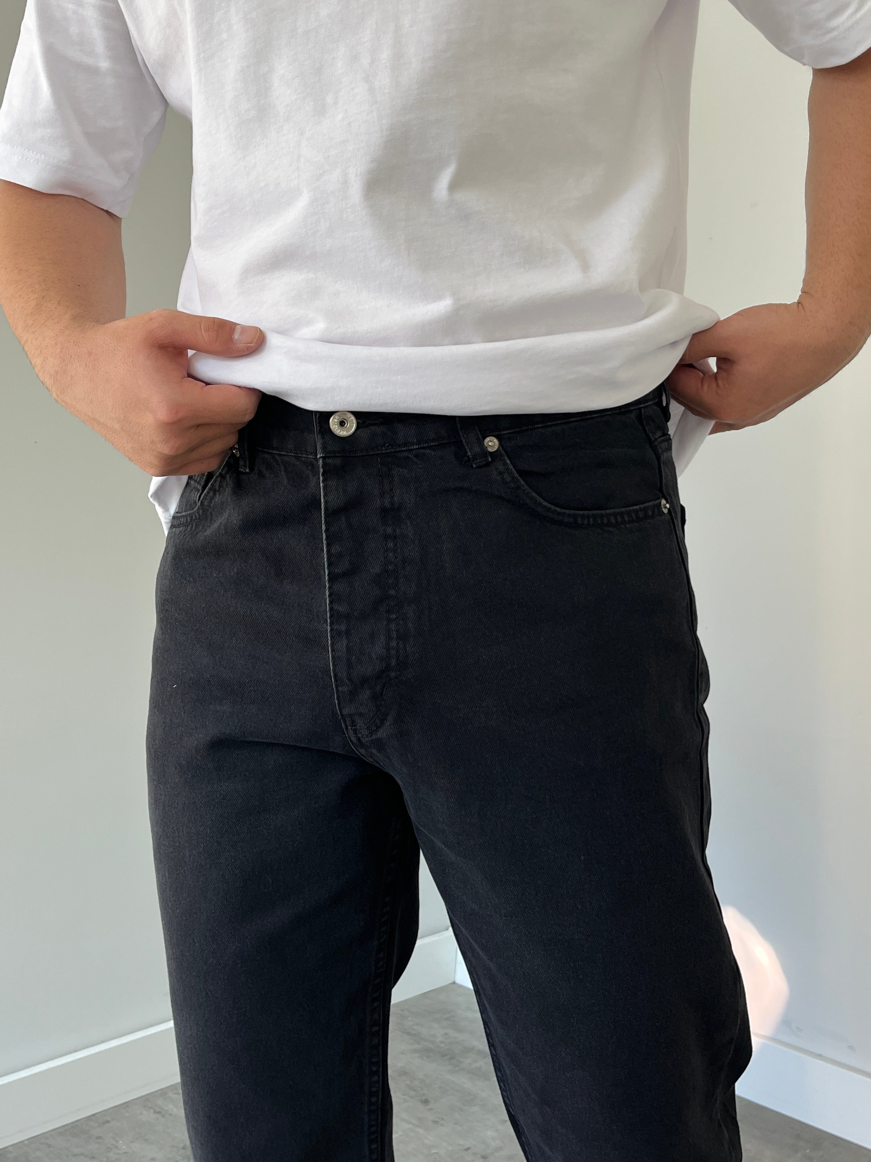 We 11 Baggy Jean Yıkamalı Siyah