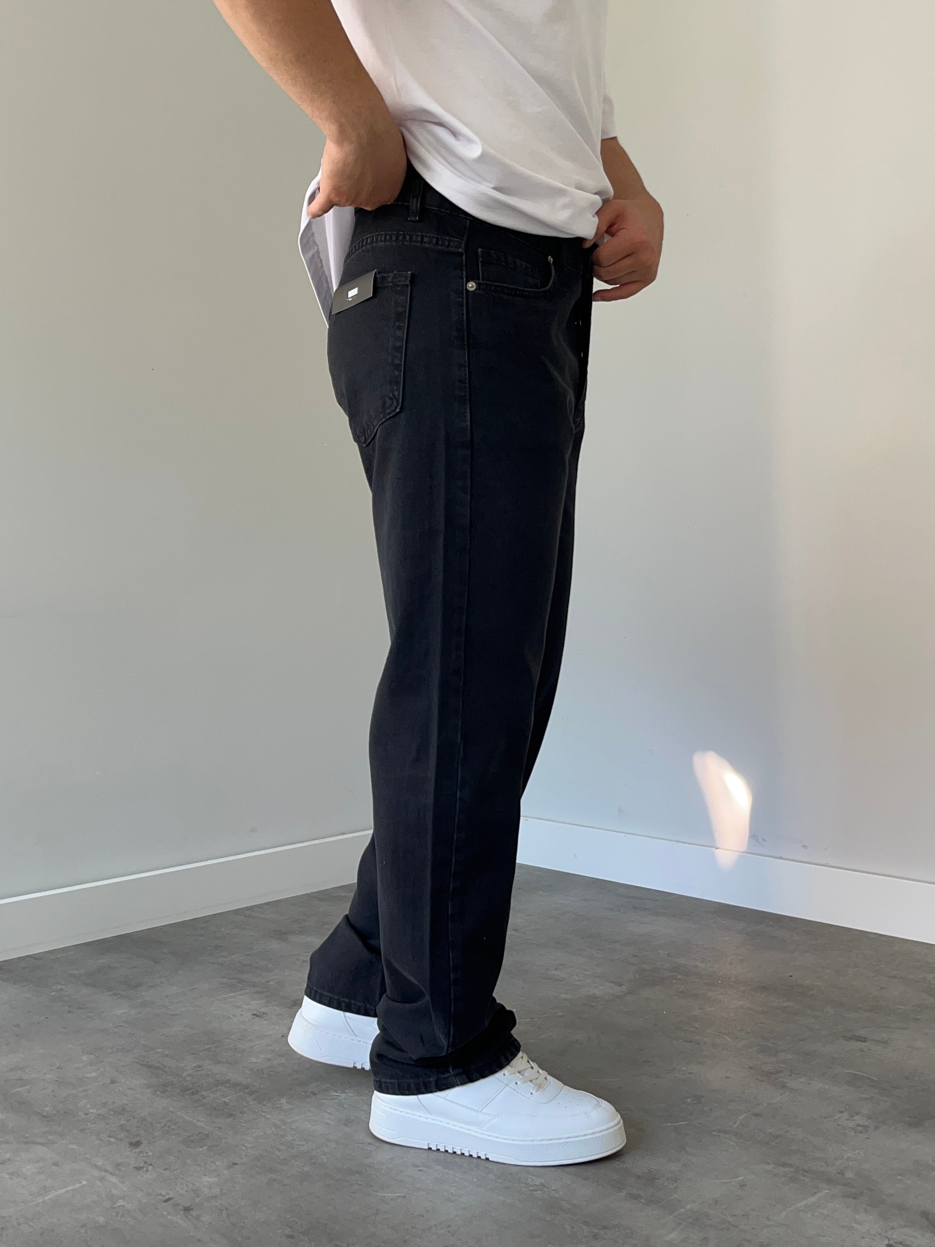 We 11 Baggy Jean Yıkamalı Siyah