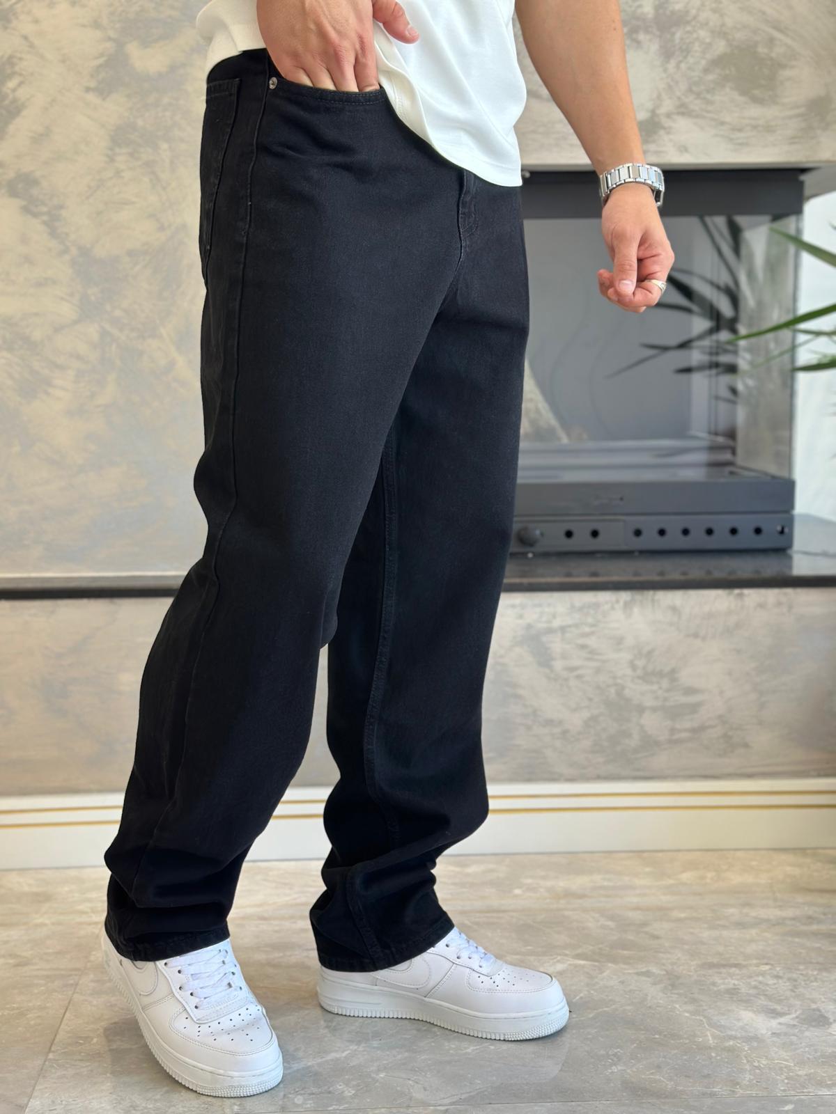 Erkek Baggy Kalıp Jean Pantolon Siyah Eca039