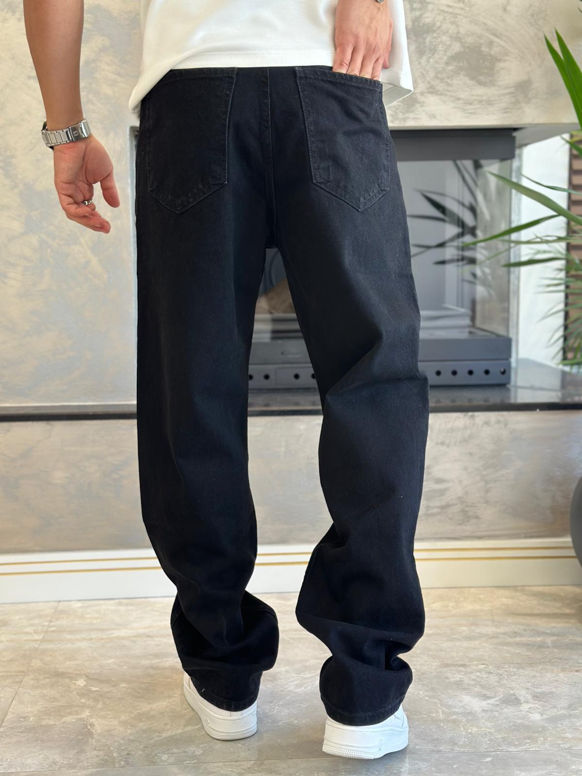 Erkek Baggy Kalıp Jean Pantolon Siyah Eca039