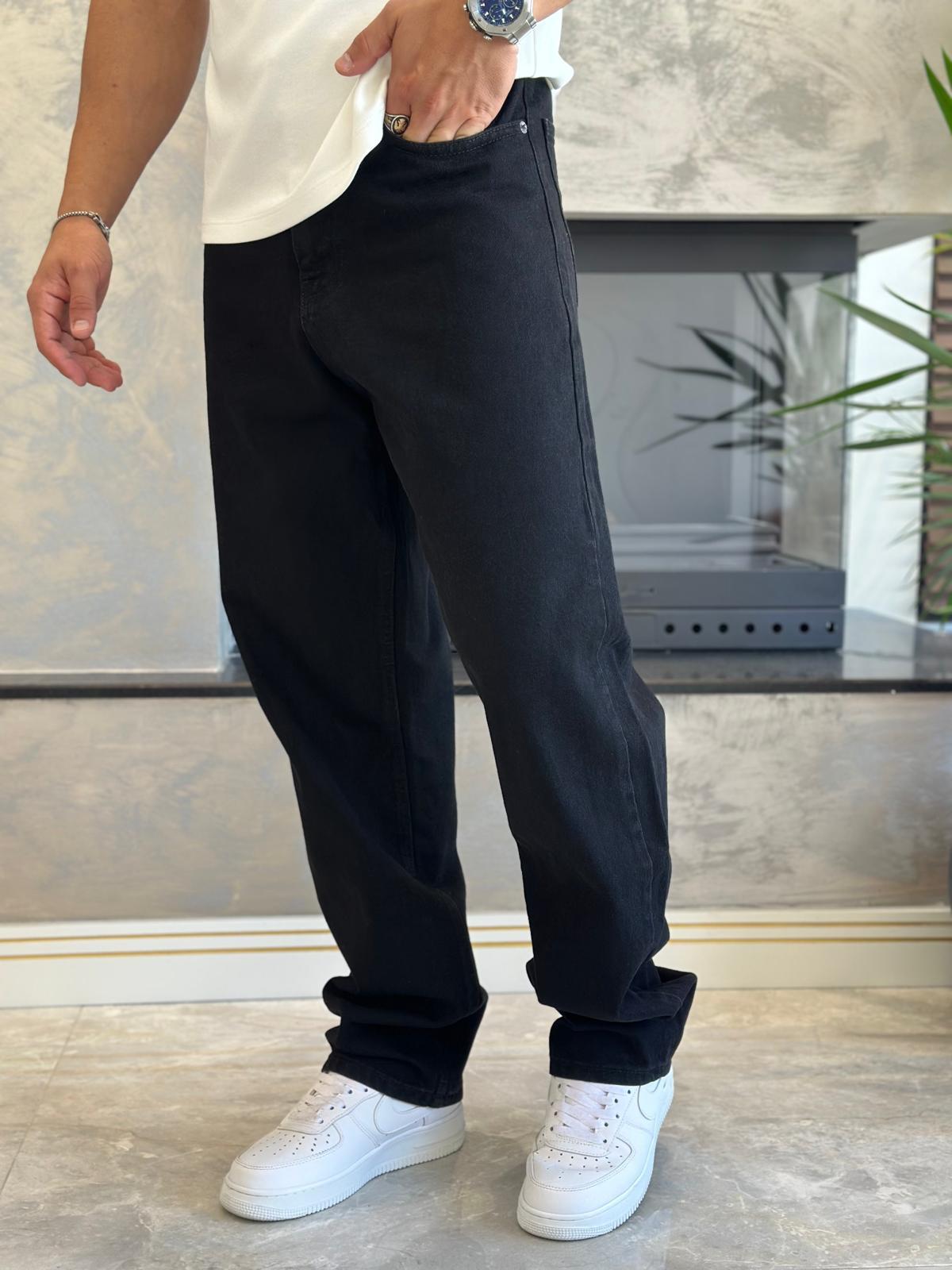 Erkek Baggy Kalıp Jean Pantolon Siyah Eca039