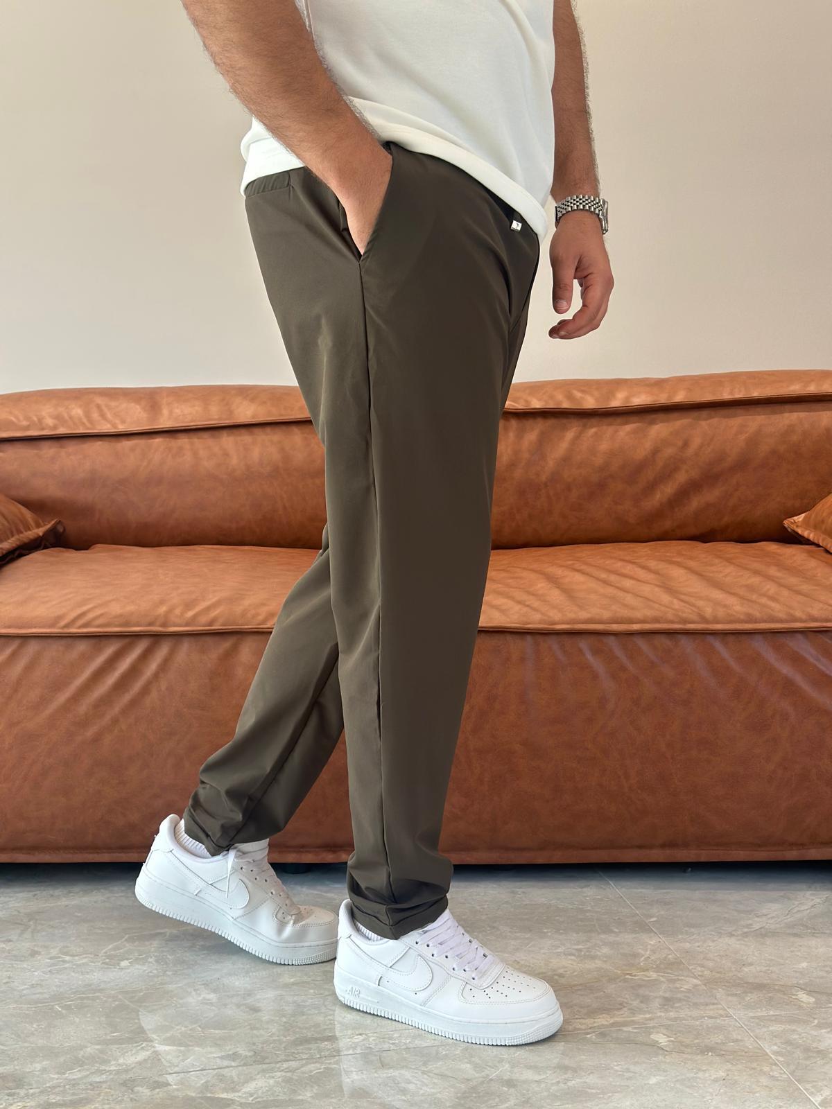 Erkek Beli Bağcıklı Jooger Pantolon Haki Eca003